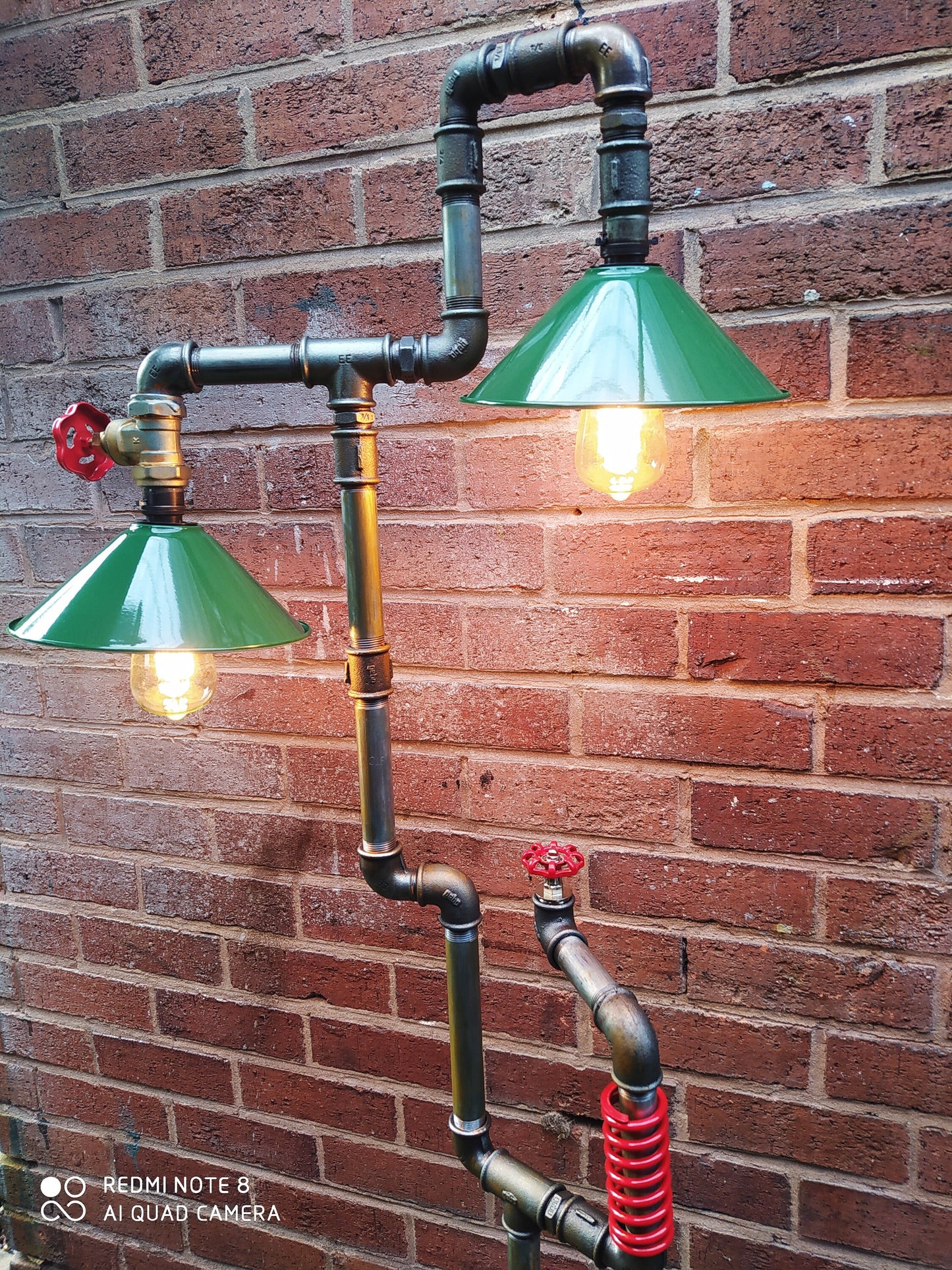 industrial steampunk vintage floor lamp with green lamshade