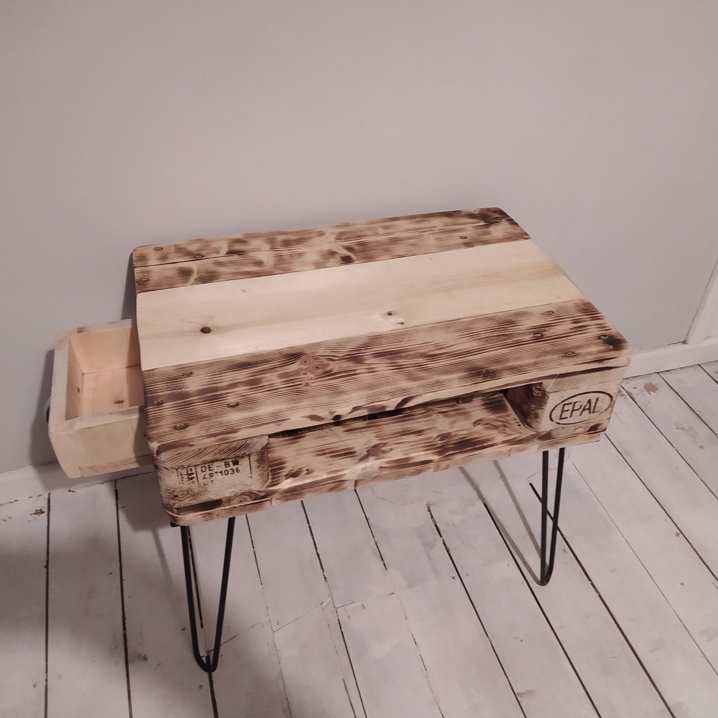 Steampunk industrial coffee table, side table.