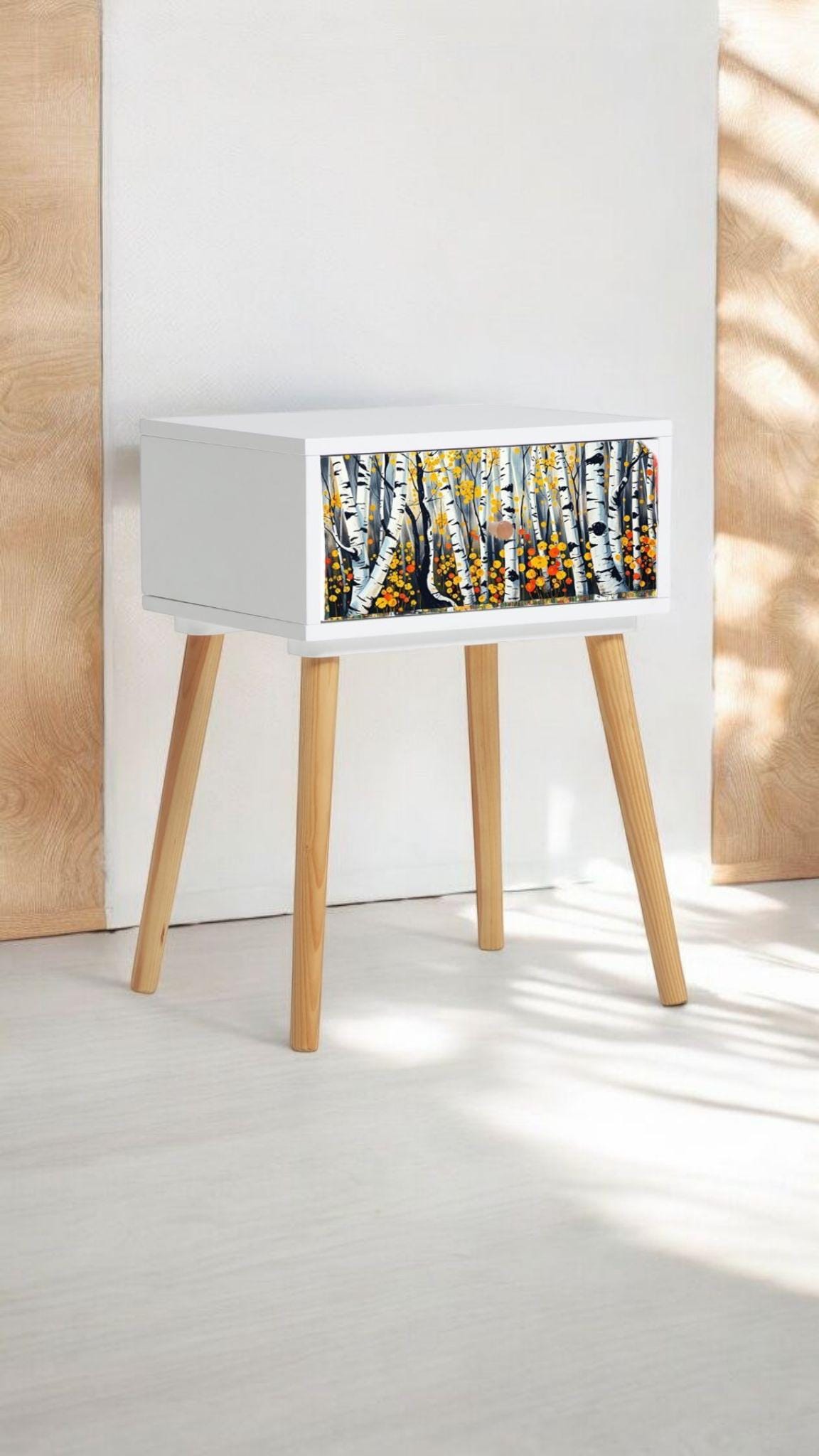 Nature-Inspired Bedside Table with Custom Color and Design Options, Choose Your Legs for a Unique Bedroom Transformation