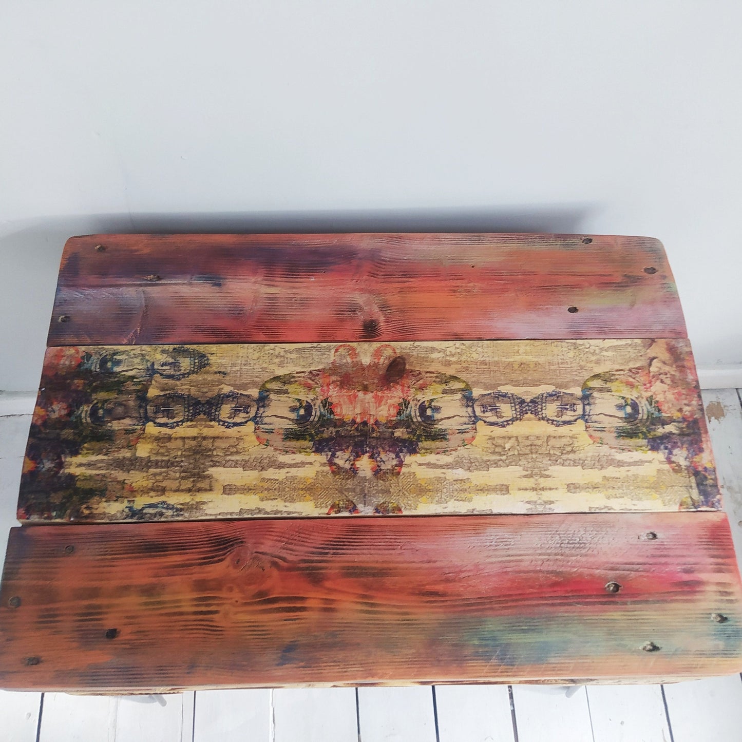 Steampunk industrial coffee table, side table.
