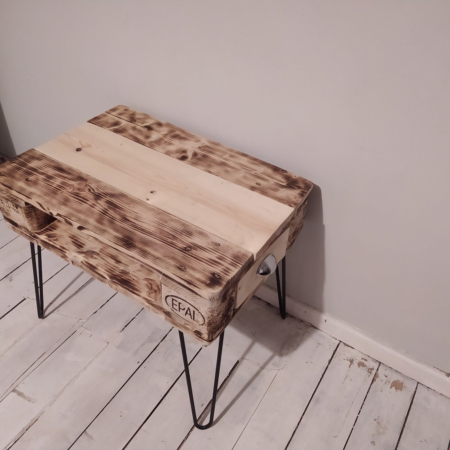 Steampunk industrial coffee table, side table.
