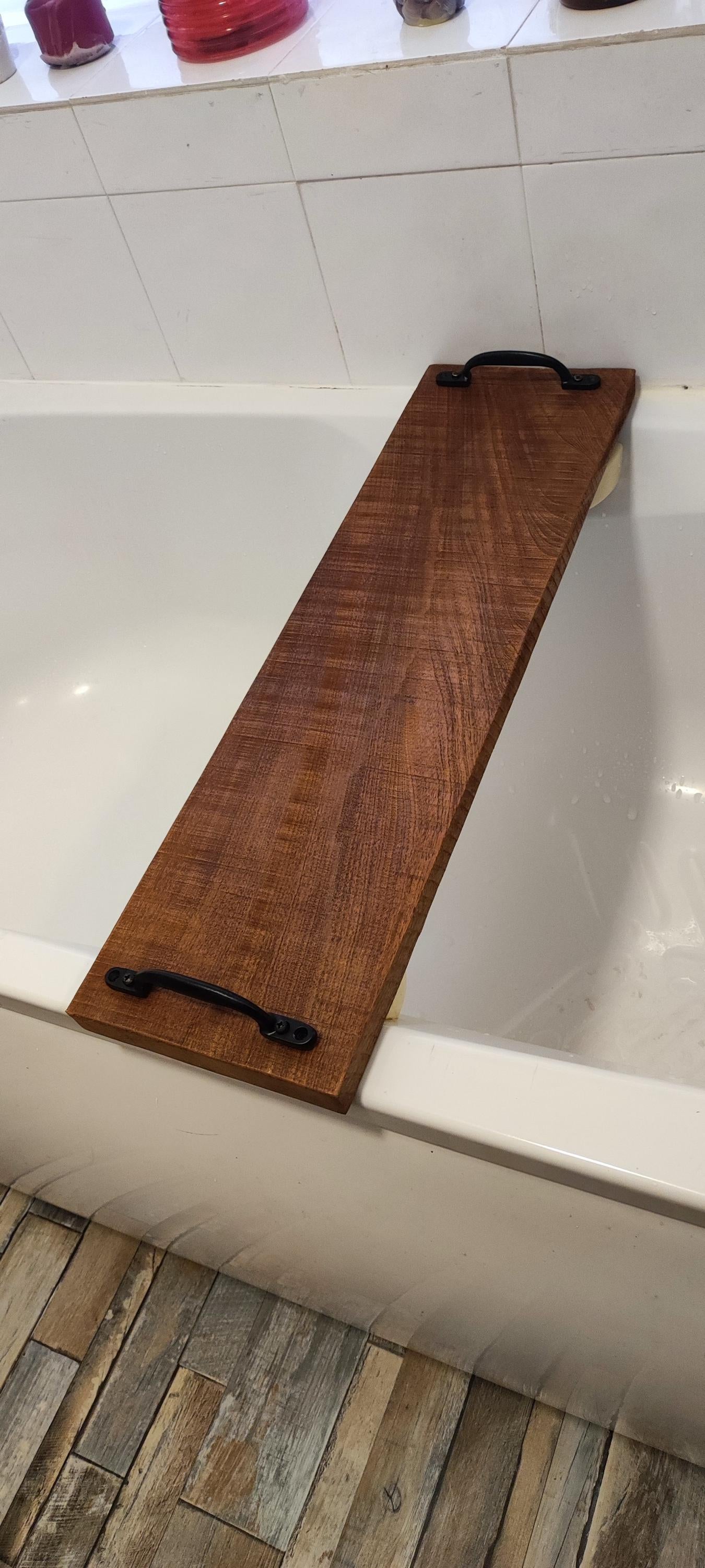 Sapele wood bath tray