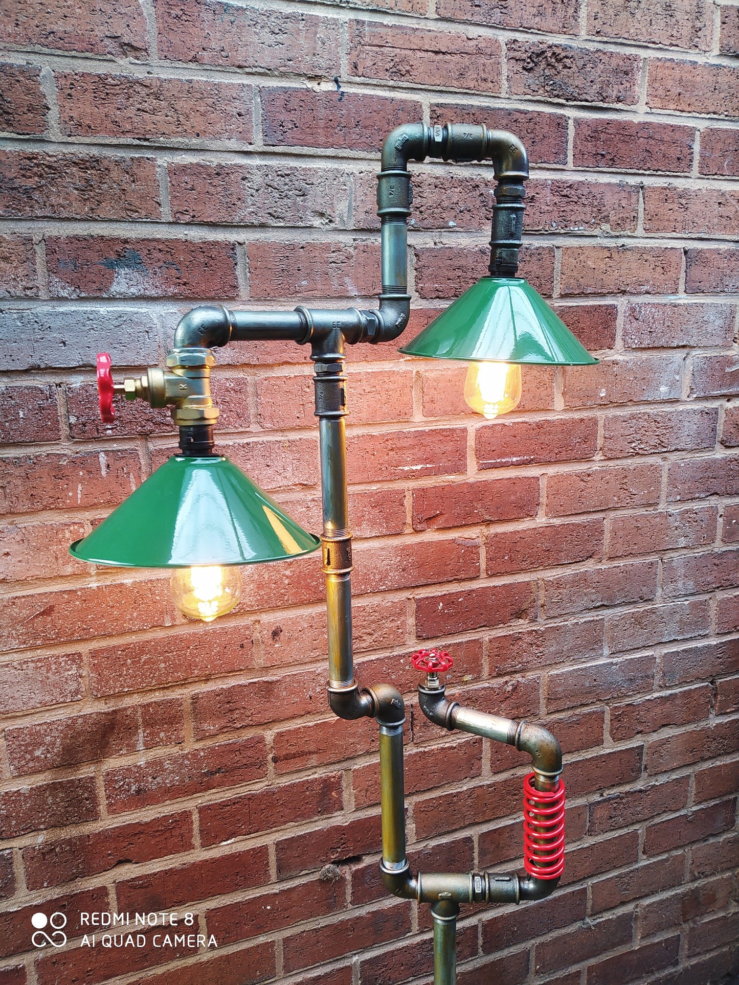 industrial steampunk vintage floor lamp with green lamshade