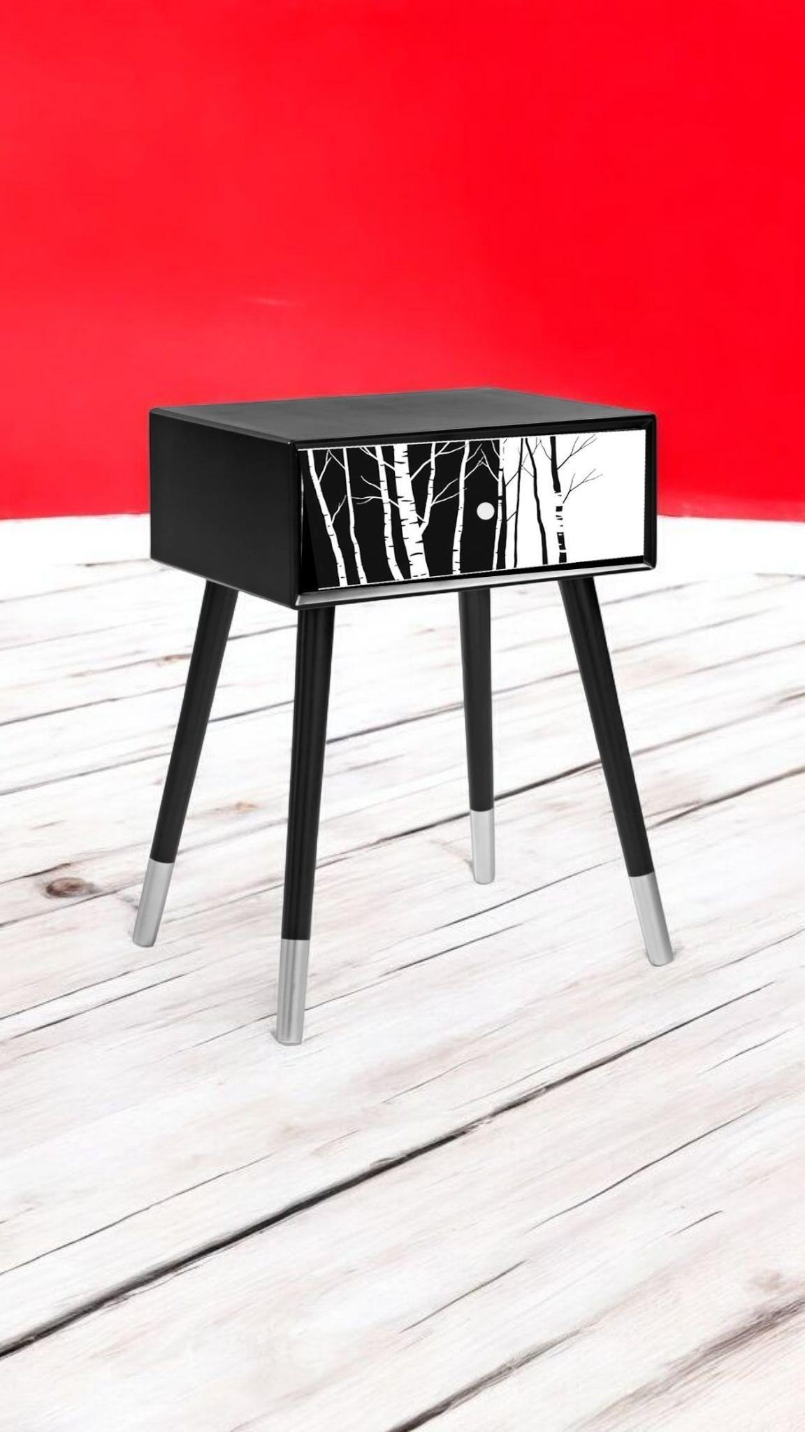 Transform Your Bedroom with a Custom Retro Bedside Table in Your Choice of Color, Design, and Leg Style