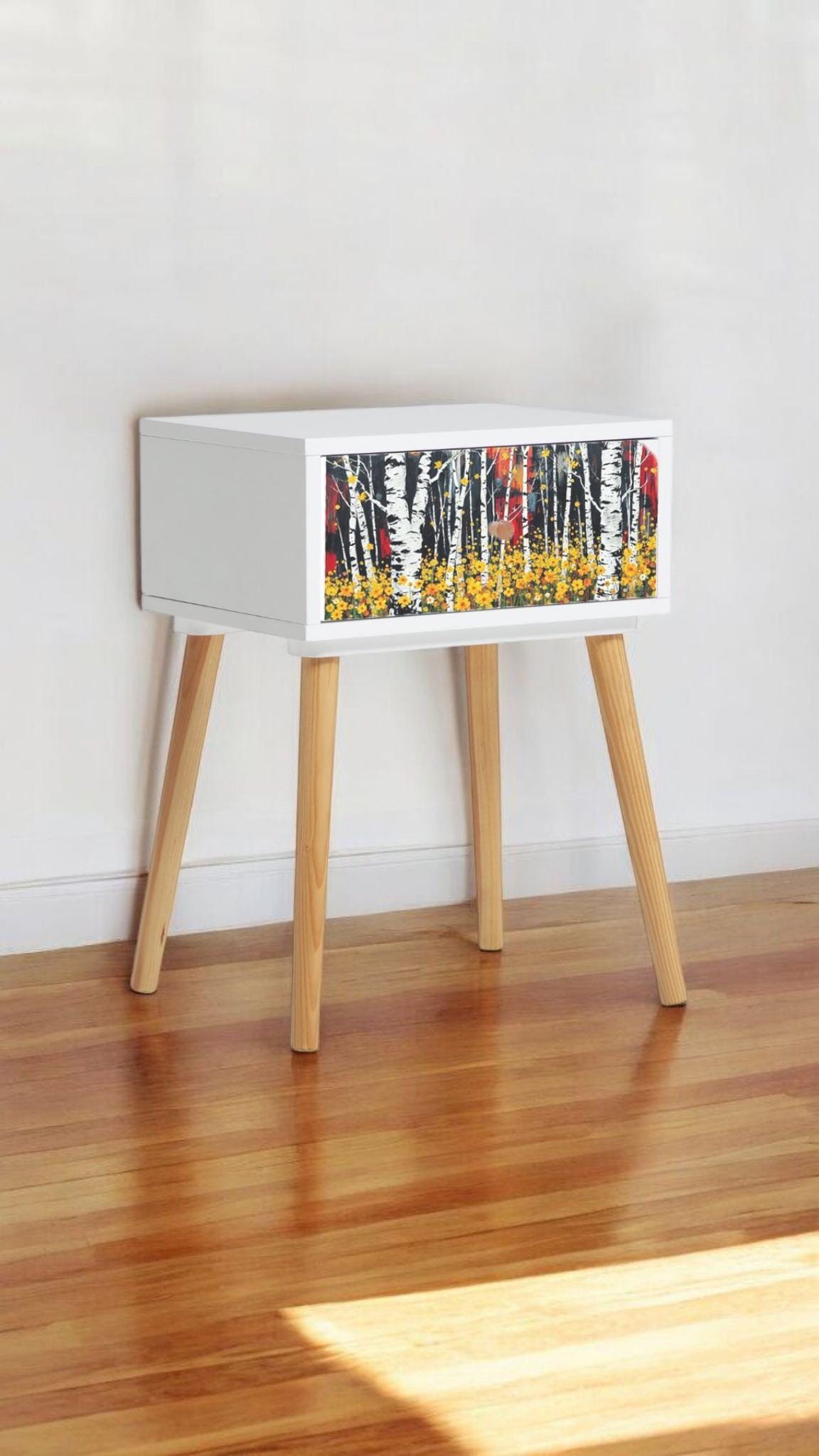 Nature-Inspired Bedside Table with Custom Color and Design Options, Choose Your Legs for a Unique Bedroom Transformation