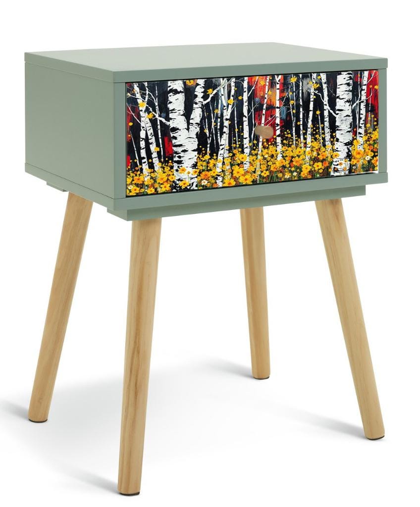 Retro Bedside Table with Custom Color, Design, and Leg Options - Perfect Addition for Any Home, Transform Your Bedroom