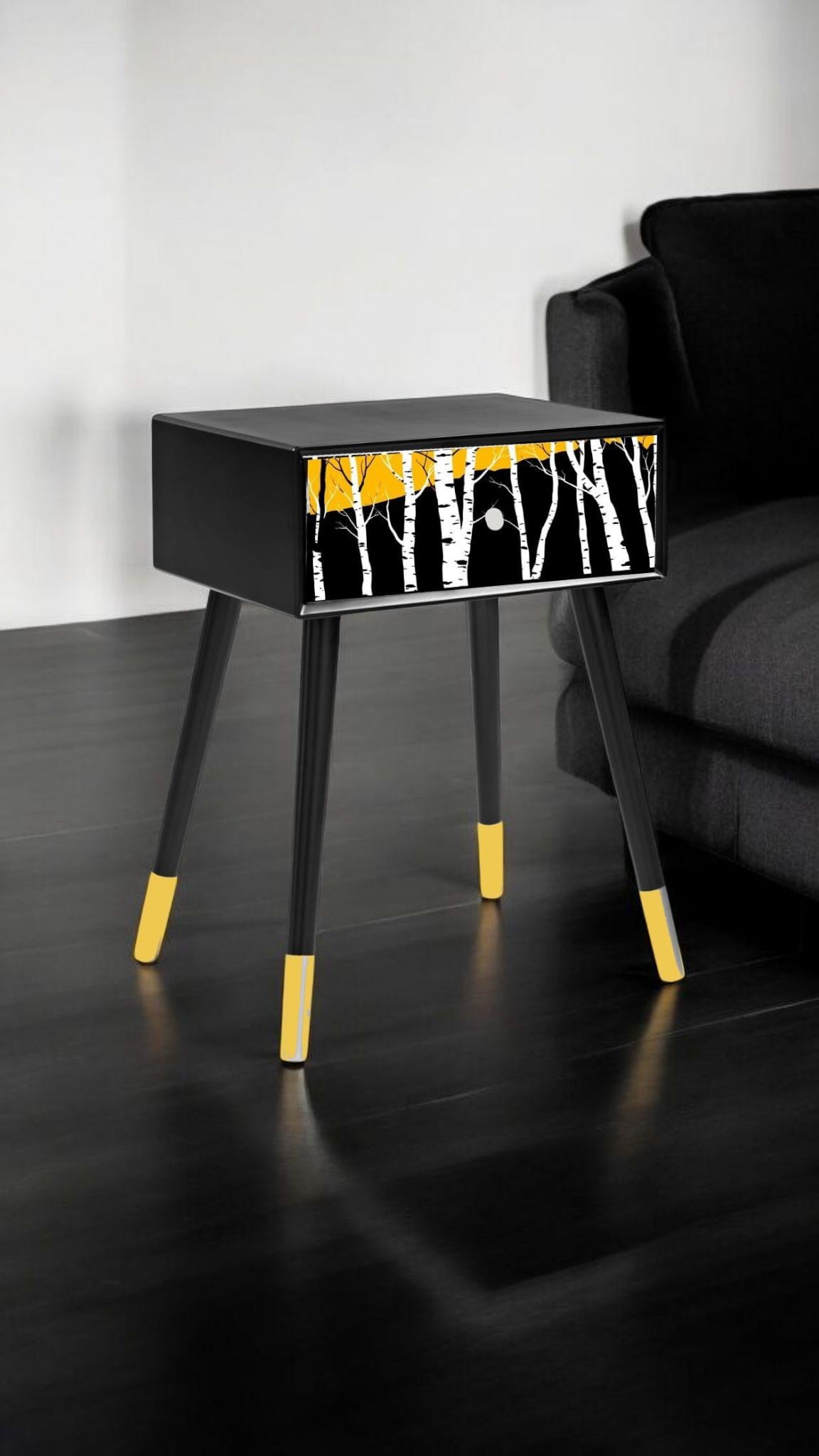Transform Your Bedroom with a Custom Retro Bedside Table in Your Choice of Color, Design, and Leg Style