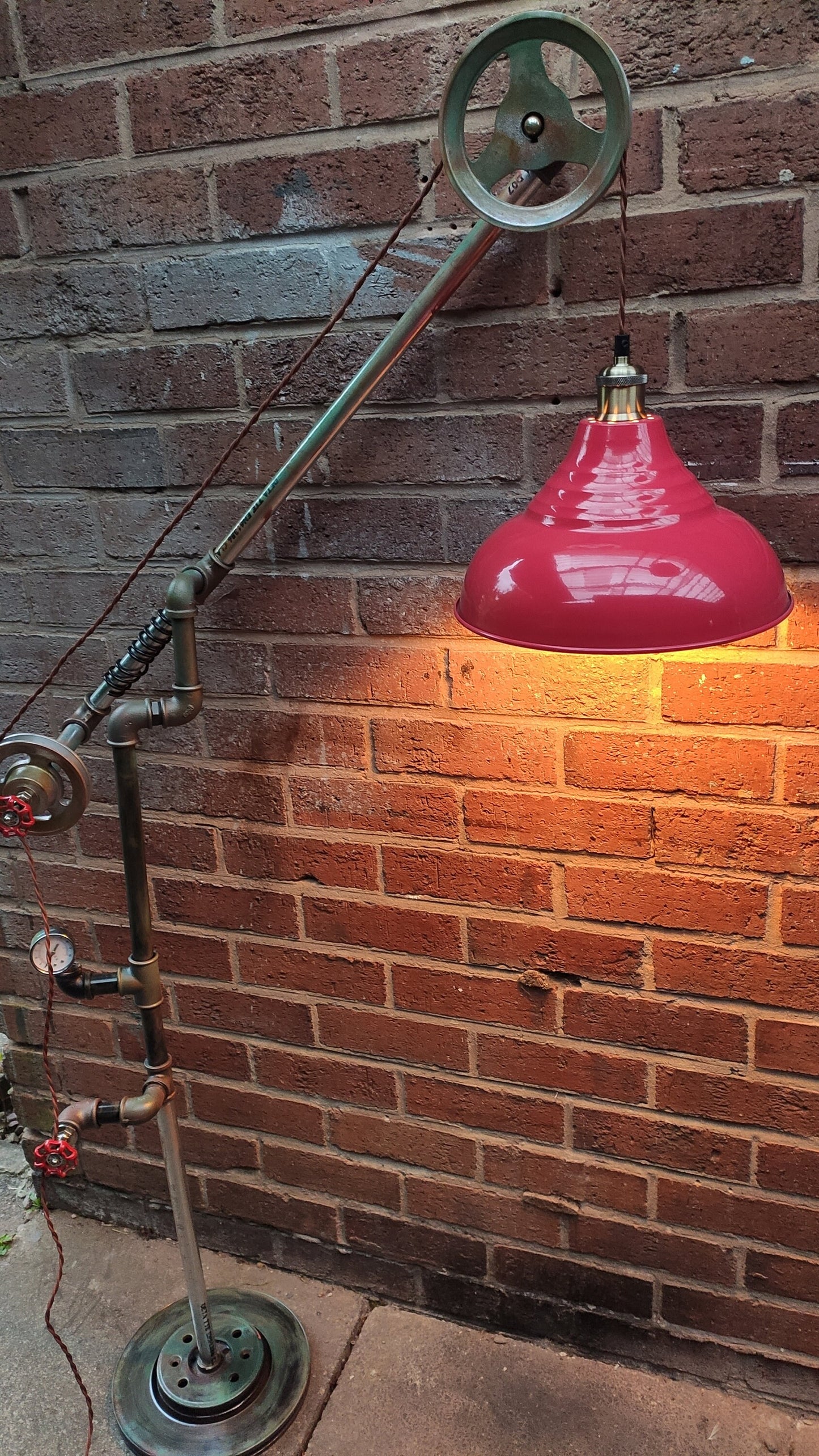Handmade Industrial Steampunk Vintage Pipe Floor Lamp Retro Vintage Look Iron Edison Bulb Lighting Fixture with Patina