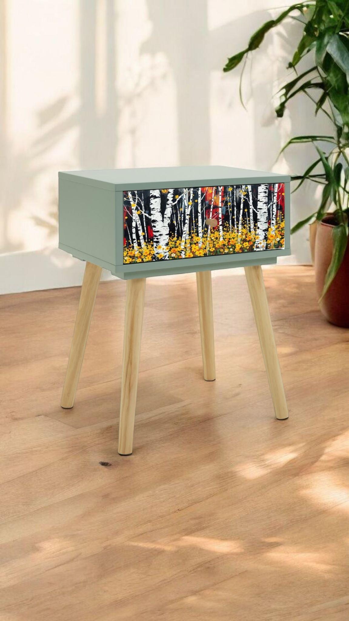 Retro Bedside Table with Custom Color, Design, and Leg Options - Perfect Addition for Any Home, Transform Your Bedroom