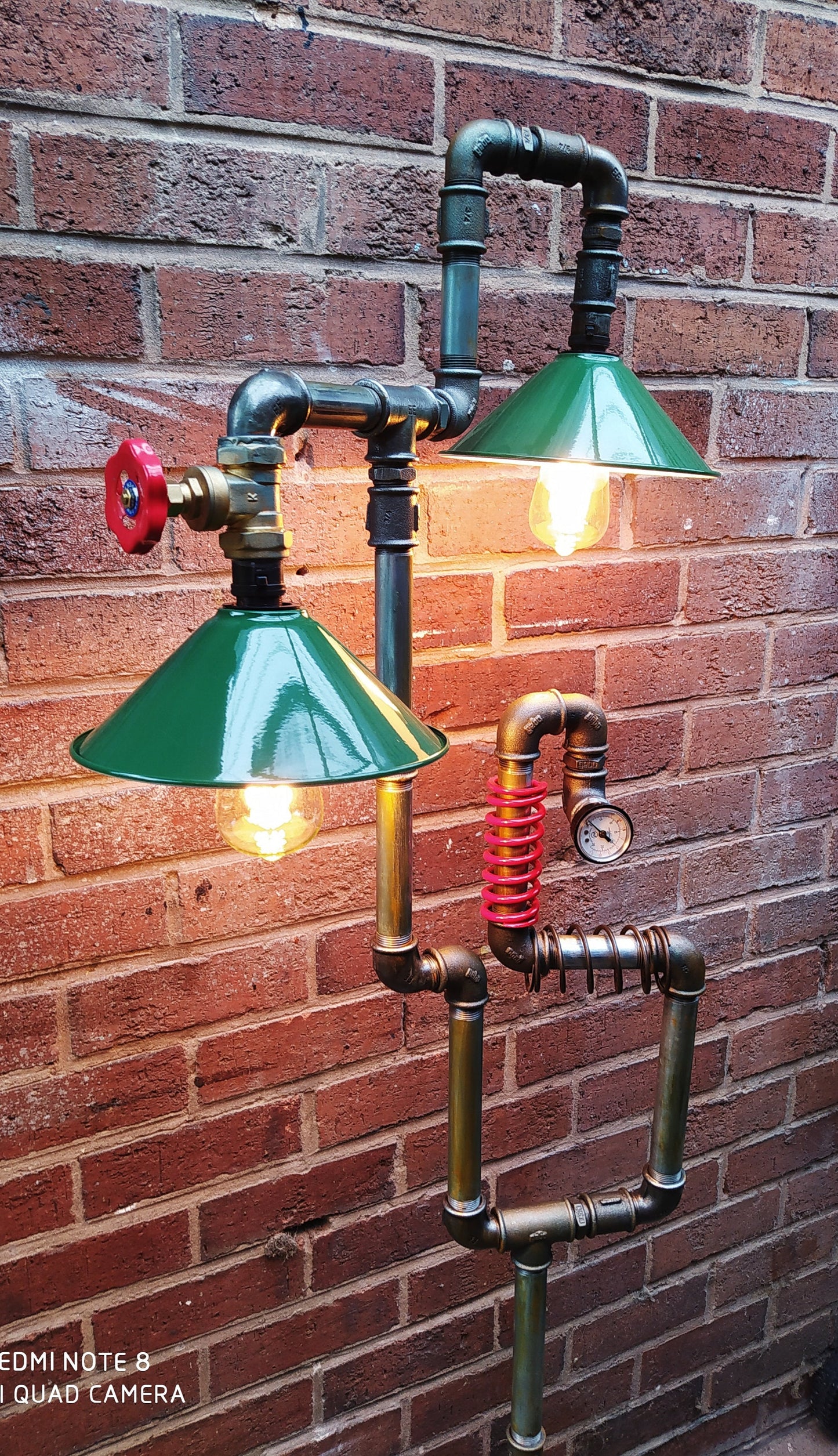industrial steampunk vintage floor lamp with green lamshade