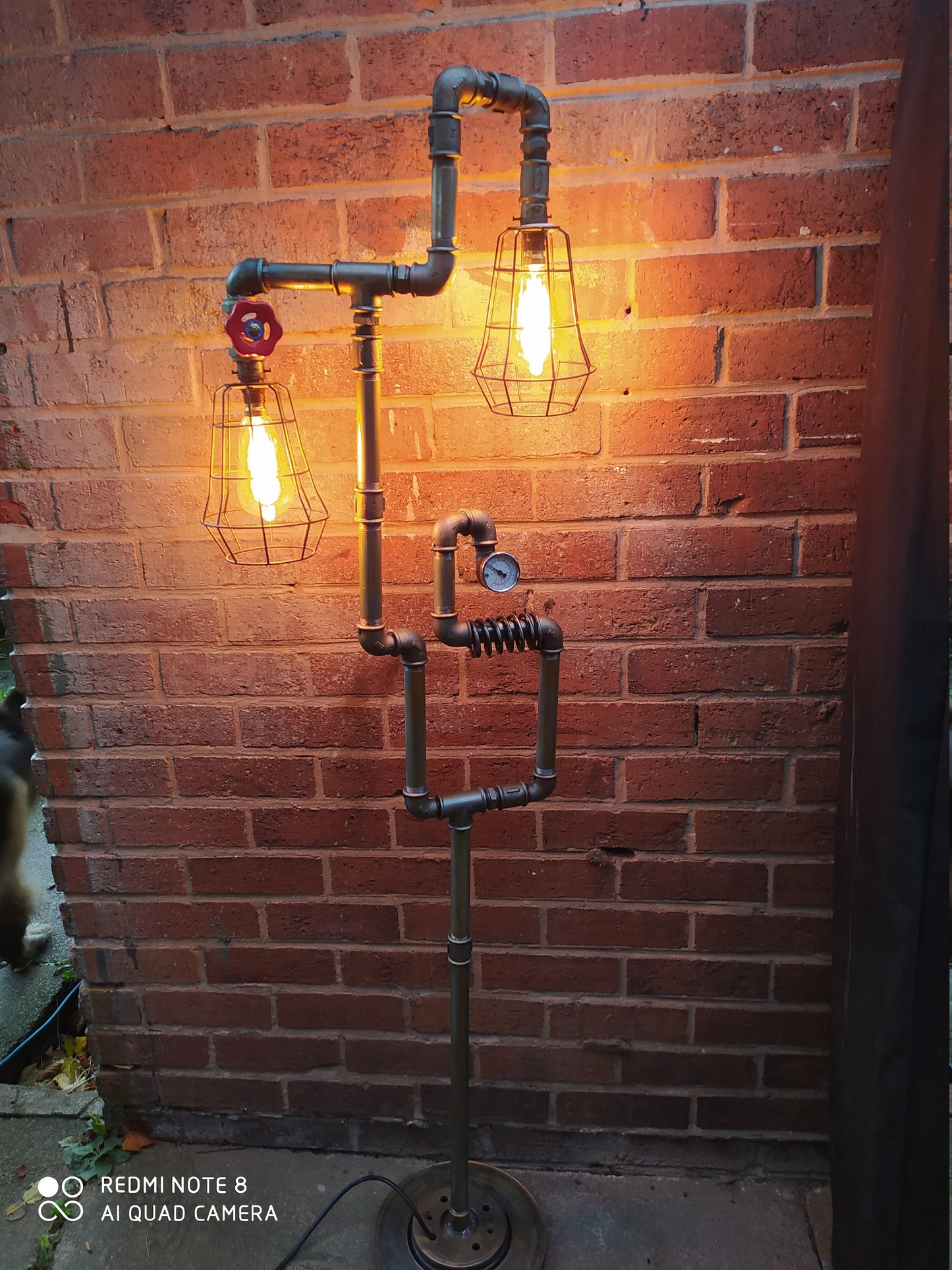 industrial steampunk vintage floor lamp with cages lamshade