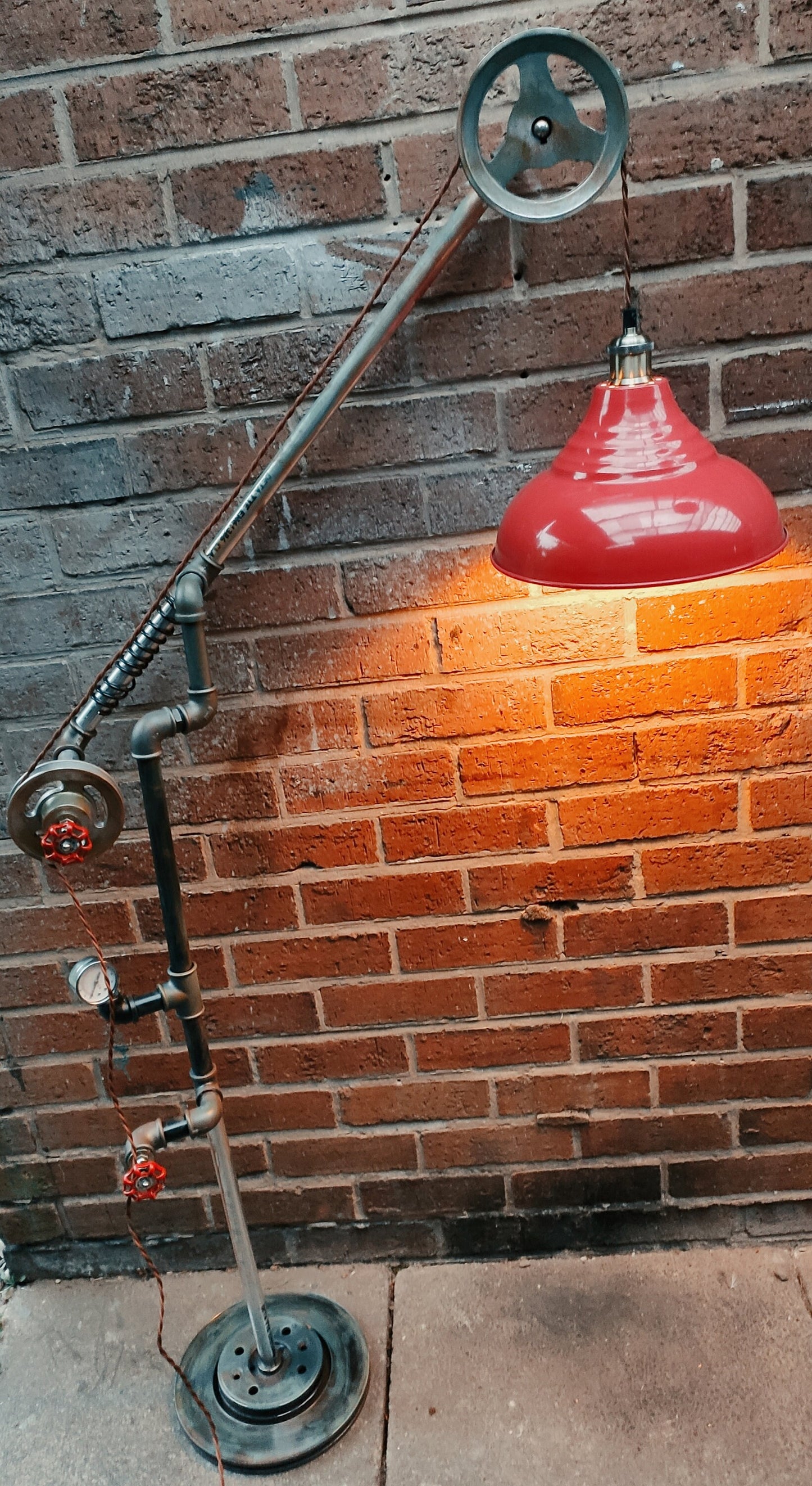 Handmade Industrial Steampunk Vintage Pipe Floor Lamp Retro Vintage Look Iron Edison Bulb Lighting Fixture with Patina