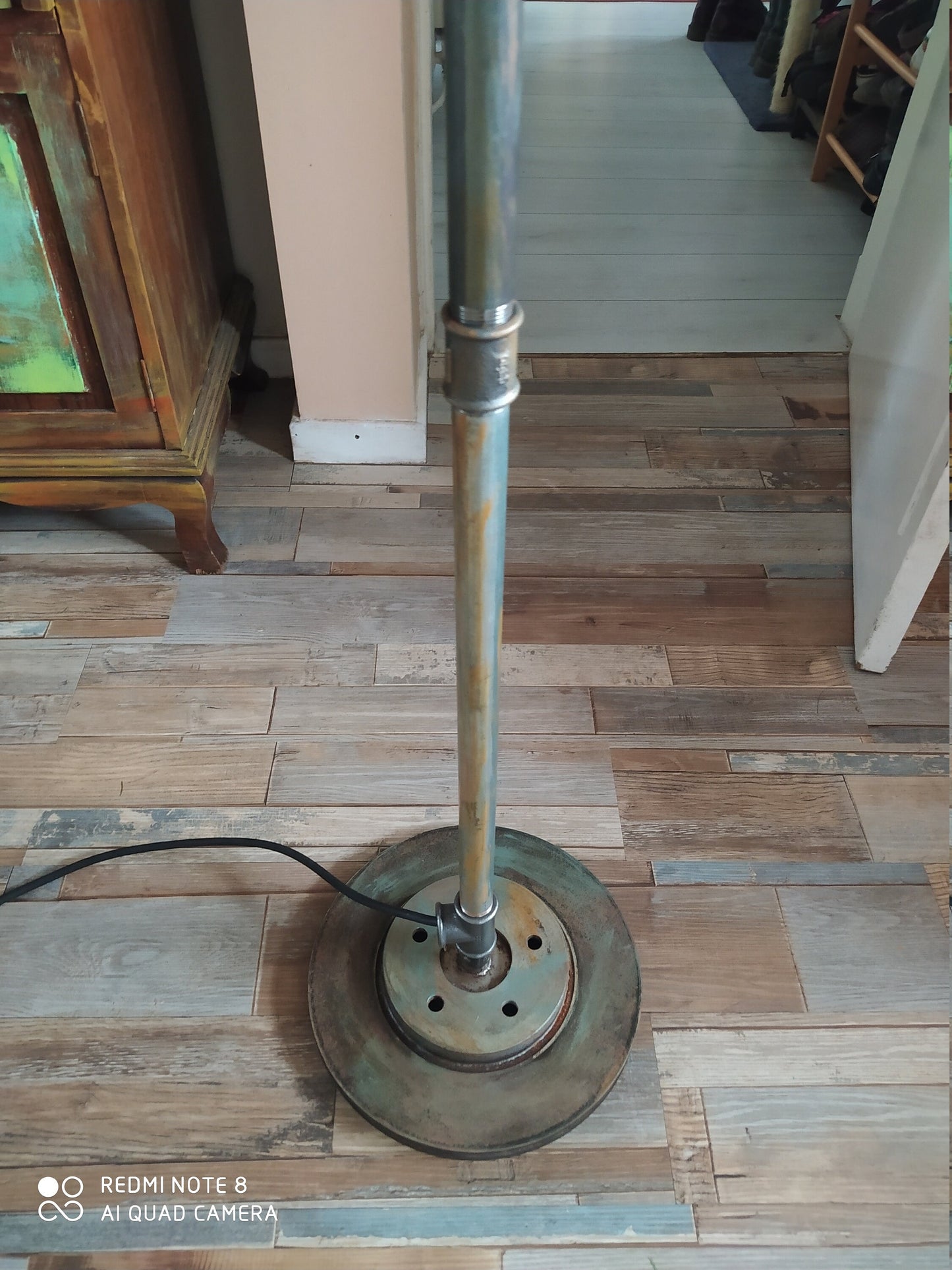 industrial steampunk vintage floor lamp with green lamshade