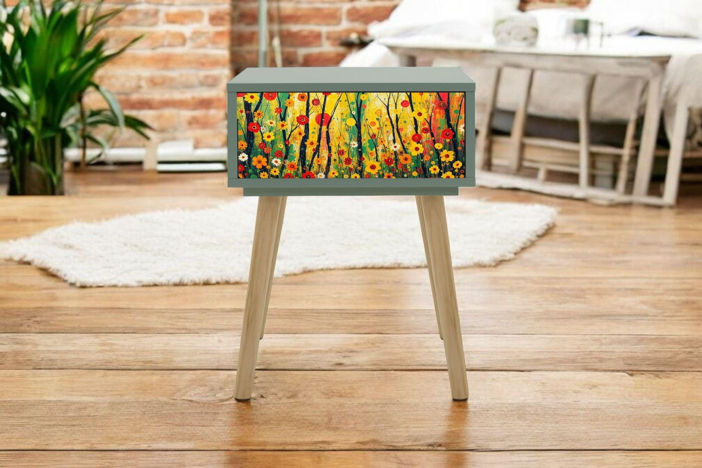 Retro Bedside Table - Custom Color & Design - Vintage-Inspired Decor - Choose Your Legs - Bedroom Transformation Piece