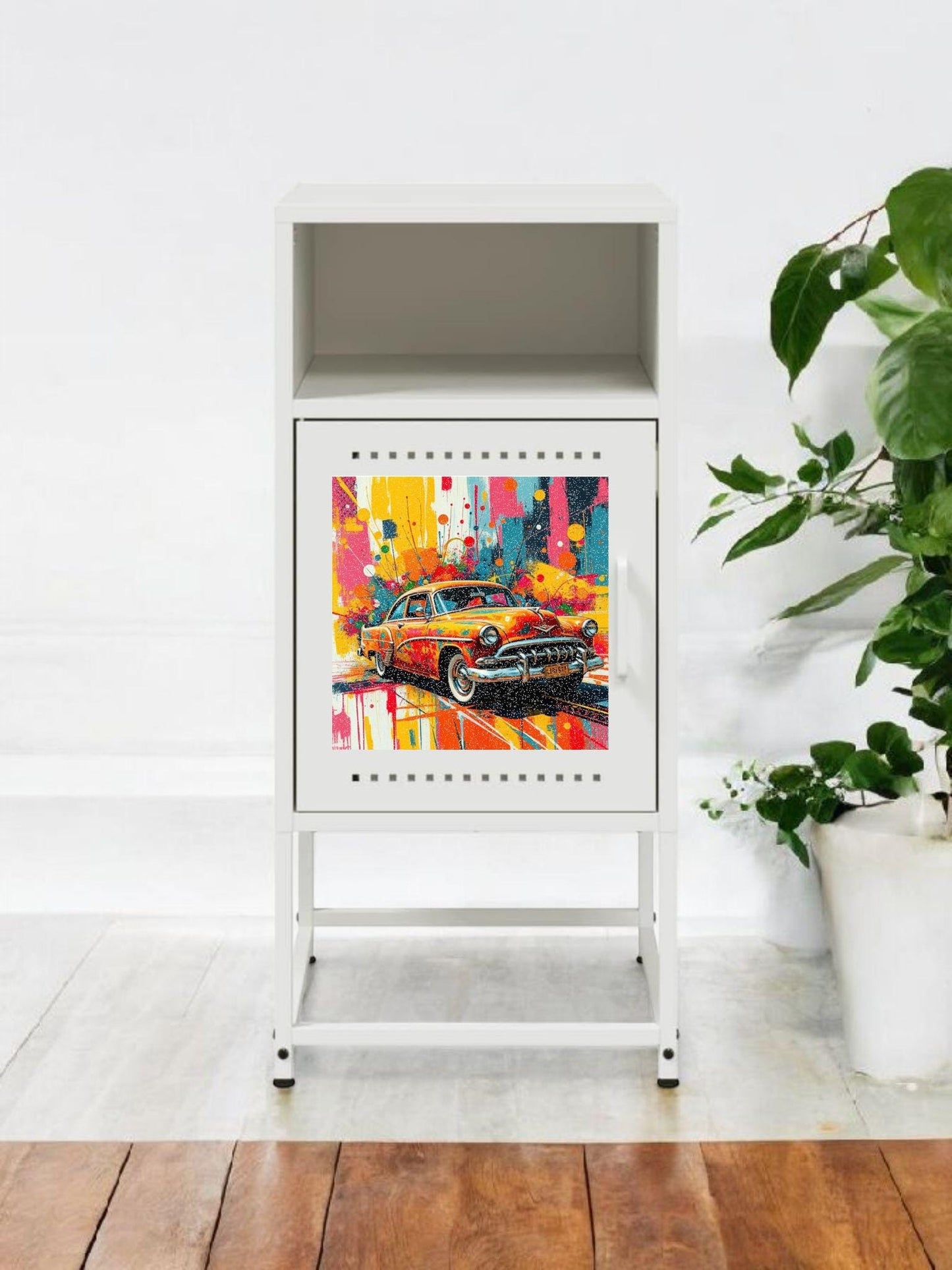 Industrial Steel Bedside Table - Custom Design & Colour Options - Retro Style Décor Piece for Home Interiors