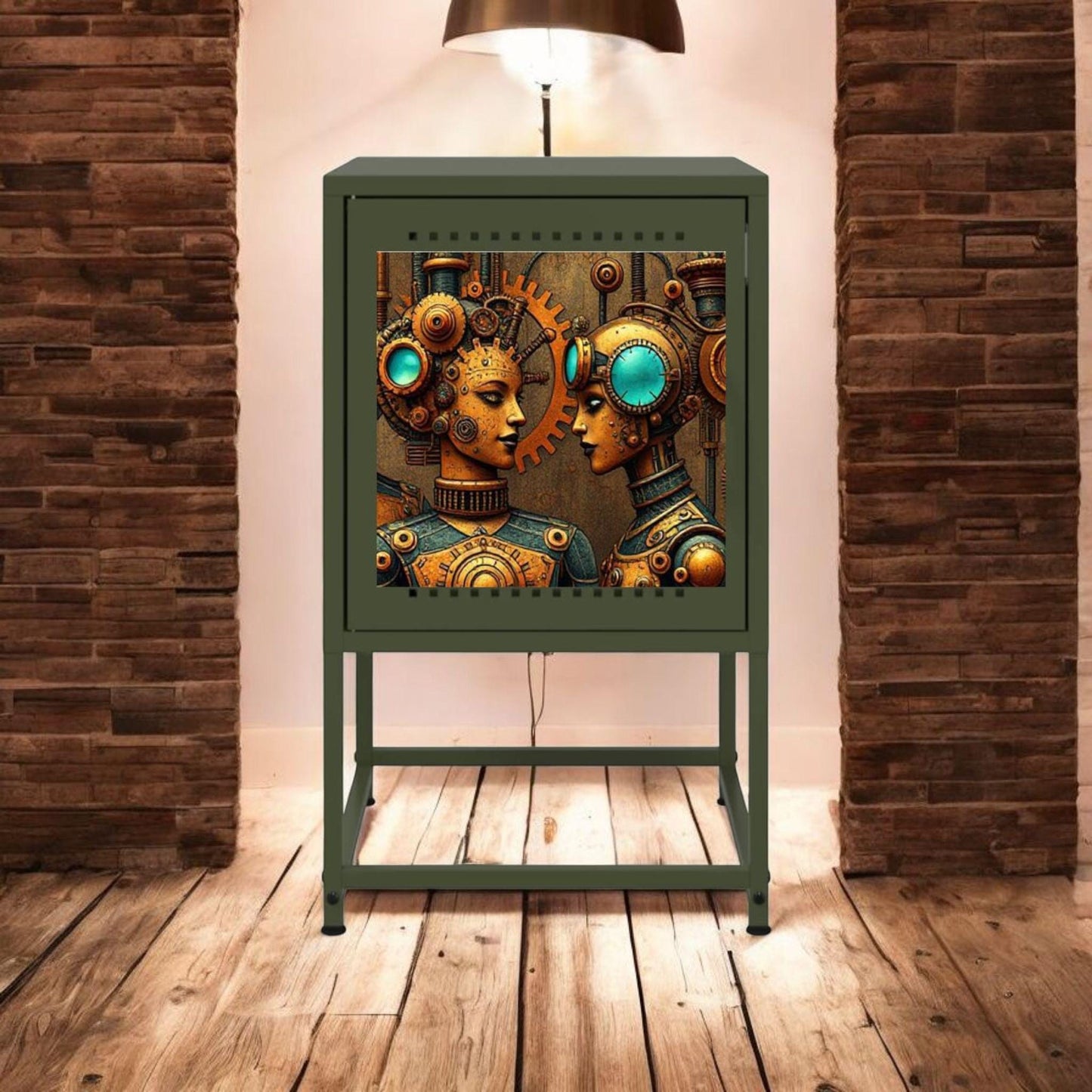 Industrial Steel Bedside Table with Custom Design and Color Option - Retro Style Vintage Furniture for Home Decor