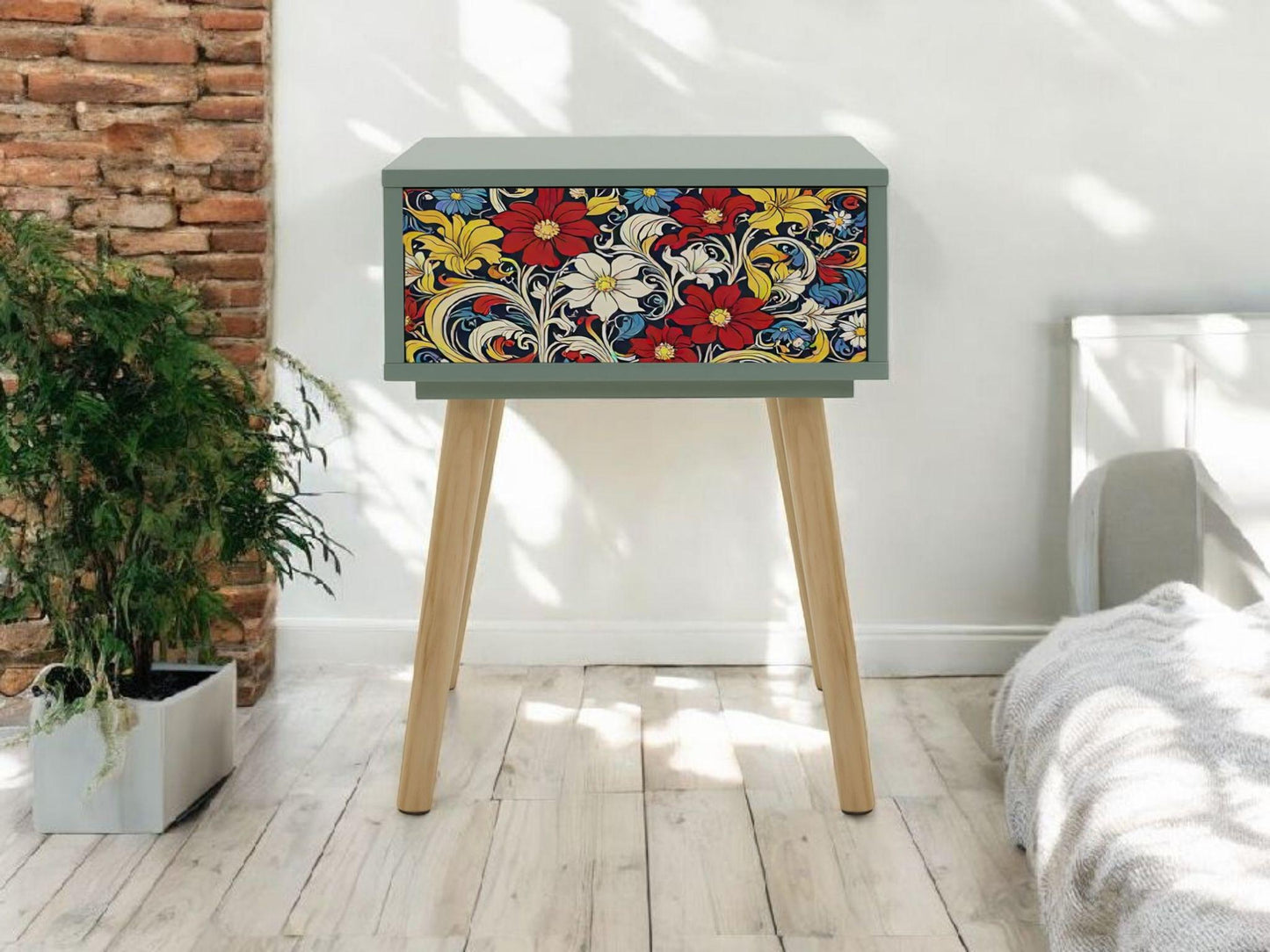 Retro Bedside Table - Custom Color & Design - Vintage-Inspired Decor - Choose Your Legs - Bedroom Transformation Piece