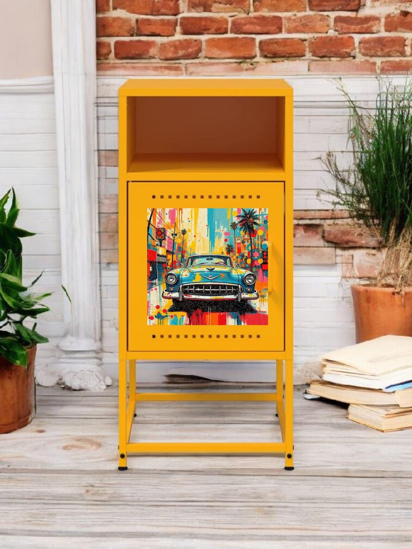 Industrial Steel Bedside Table - Custom Design & Colour Options - Retro Style Décor Piece for Home Interiors