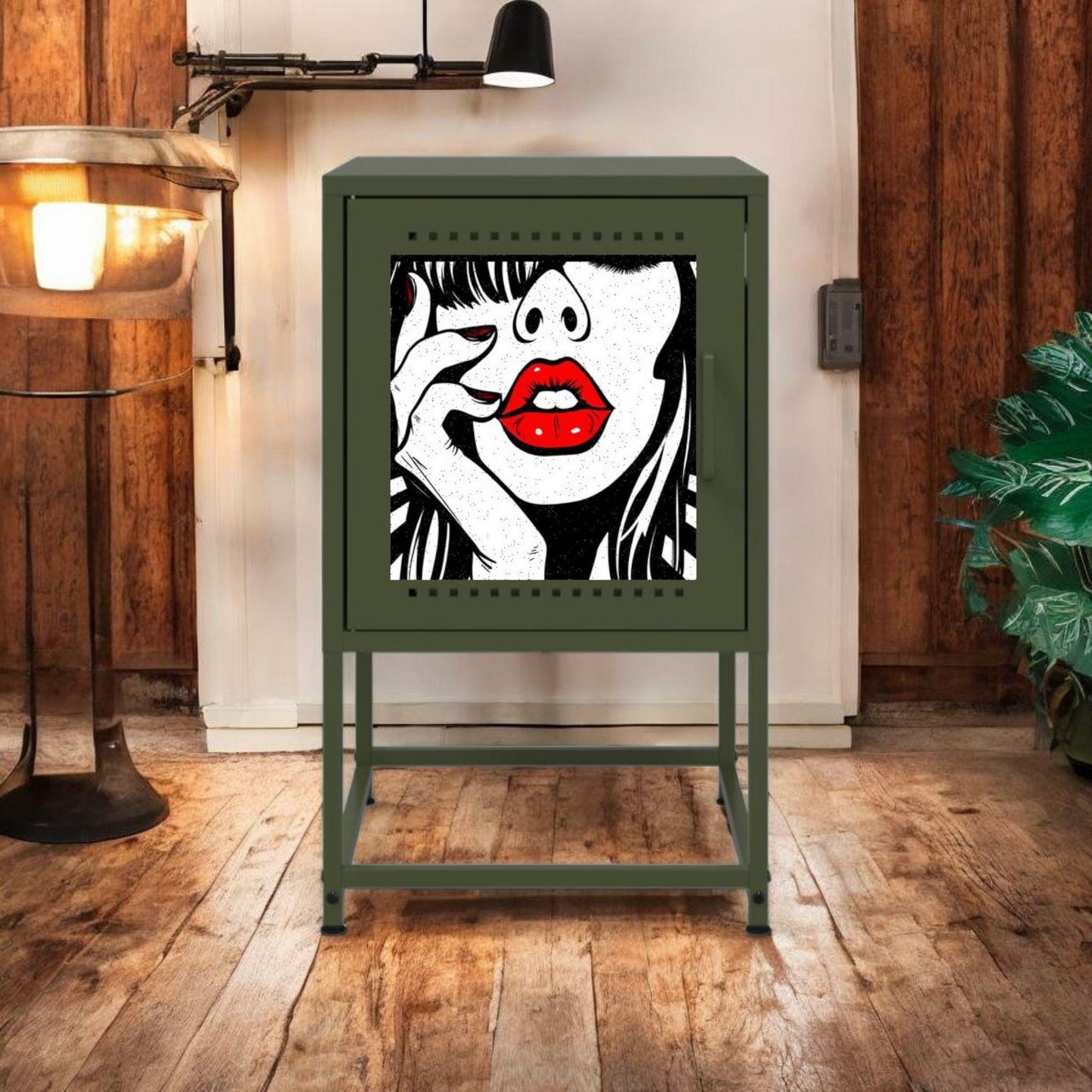 Industrial Steel Bedside Table with Custom Design and Color Option - Retro Style Vintage Furniture for Home Decor