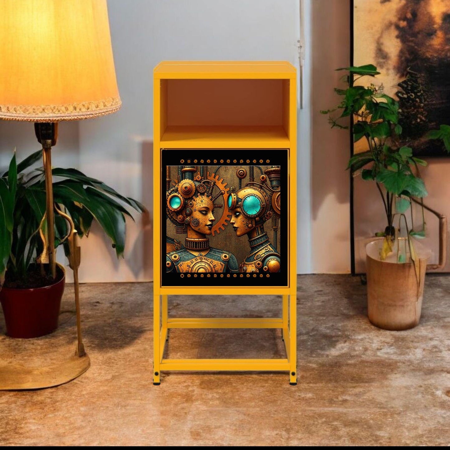 Industrial Steel Bedside Table - Custom Design & Colour Options - Retro Style Décor Piece for Home Interiors