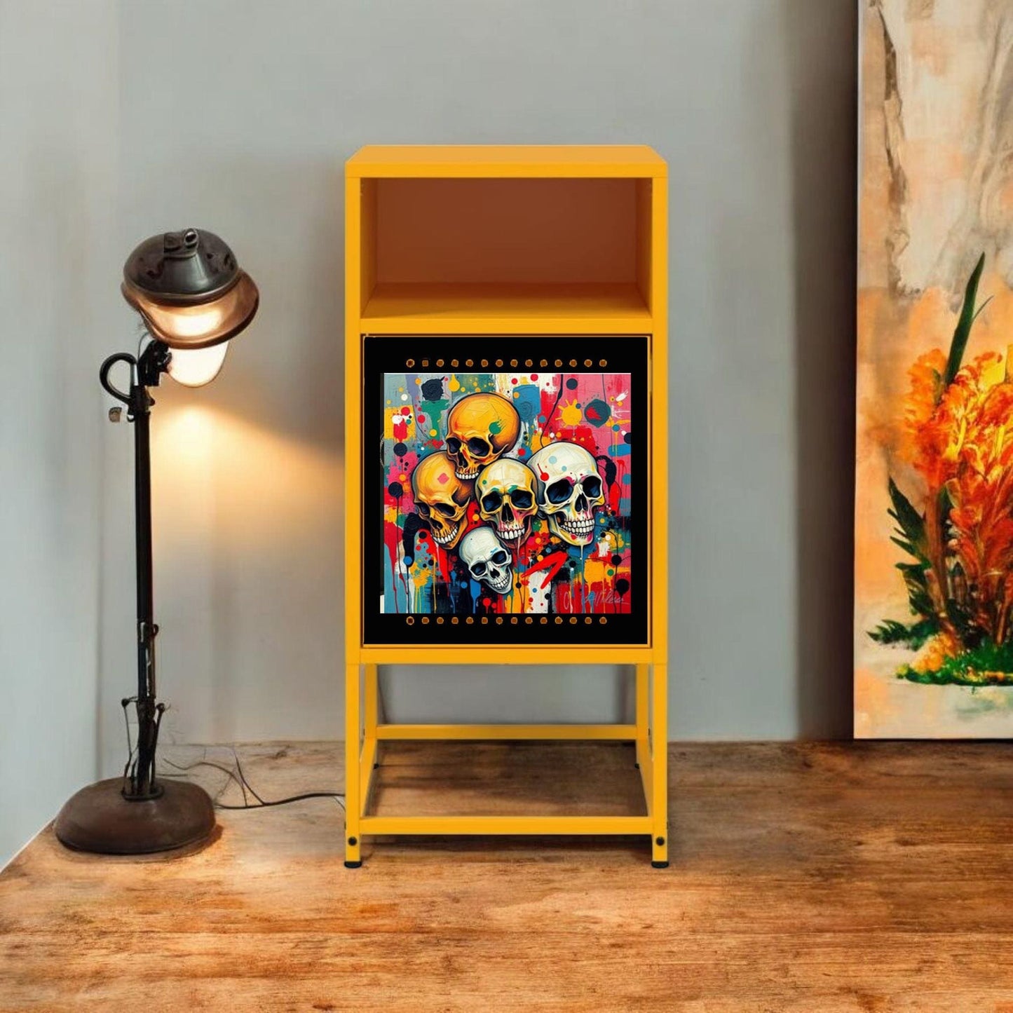 Industrial Steel Bedside Table - Custom Design & Colour Options - Retro Style Décor Piece for Home Interiors