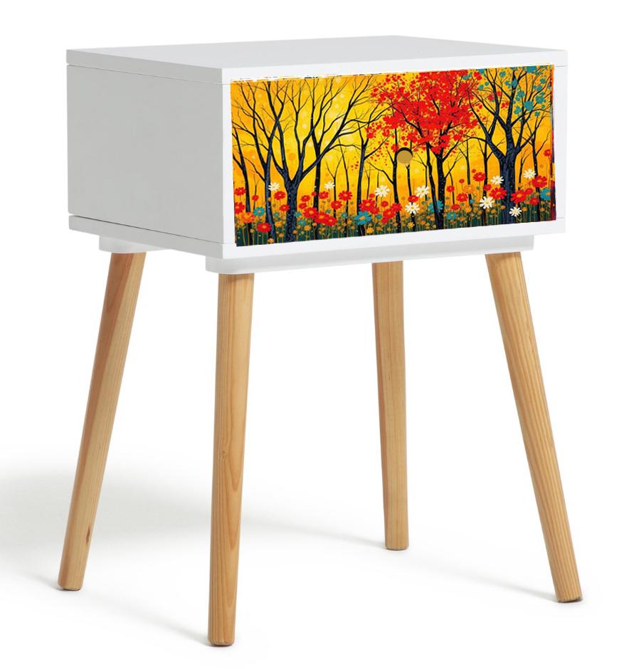 Retro Bedside Table Customizable Colour & Design Options - Transform Your Bedroom Décor - Choose Your Leg Style - Add a Pop of Vintage