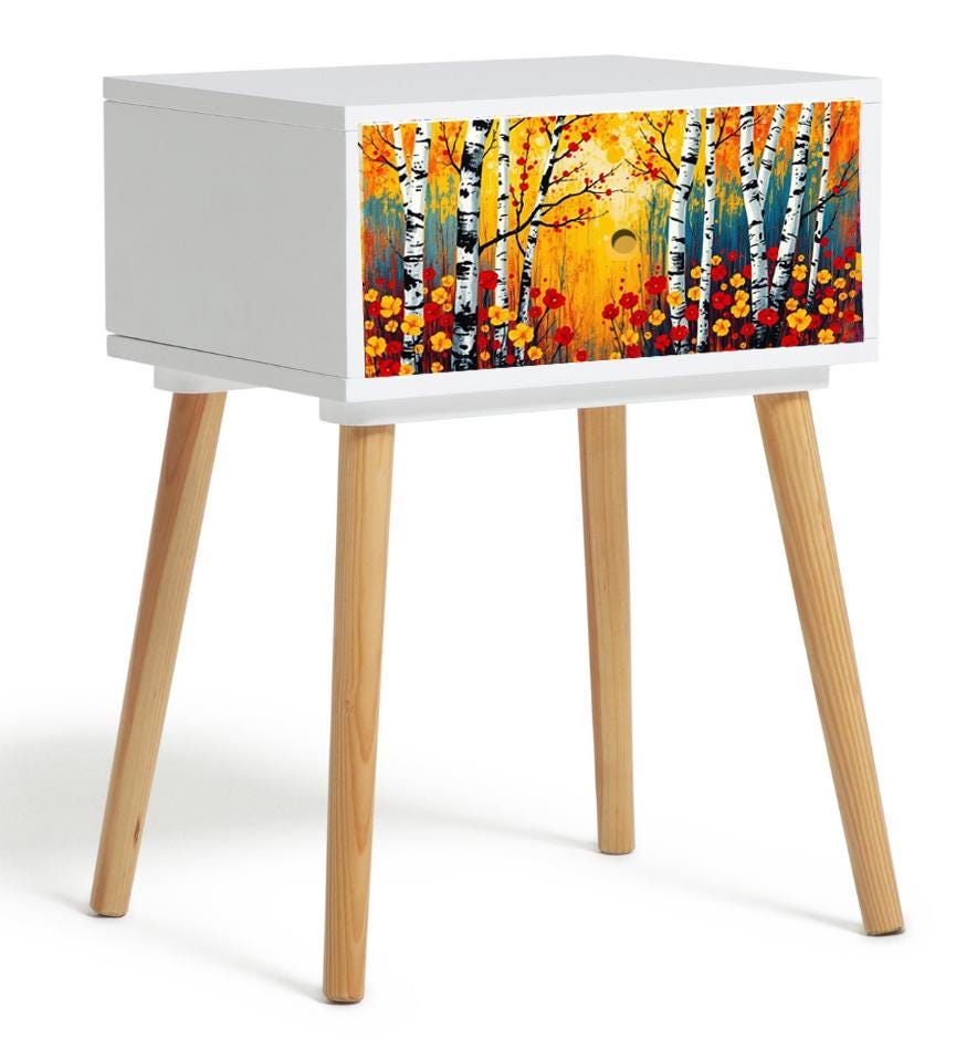 Retro Bedside Table Customizable Colour & Design Options - Transform Your Bedroom Décor - Choose Your Leg Style - Add a Pop of Vintage