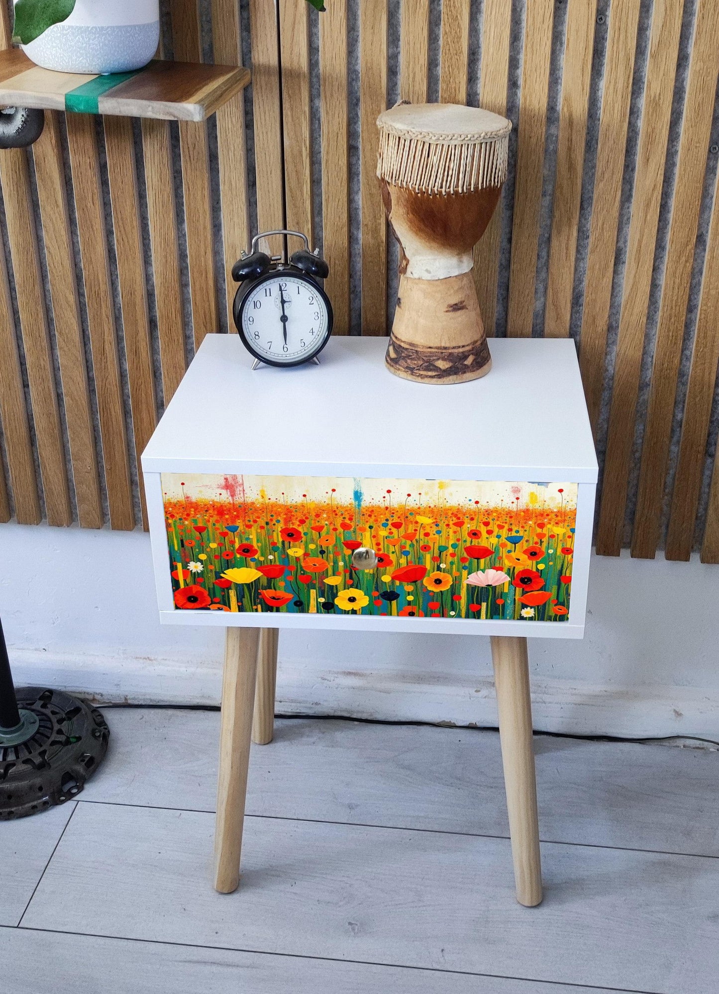 Nature inspired Retro Bedside Table - Customizable Colour & Design - Perfect Addition to Any Home - Choose Legs - Style - Transform Your Bed
