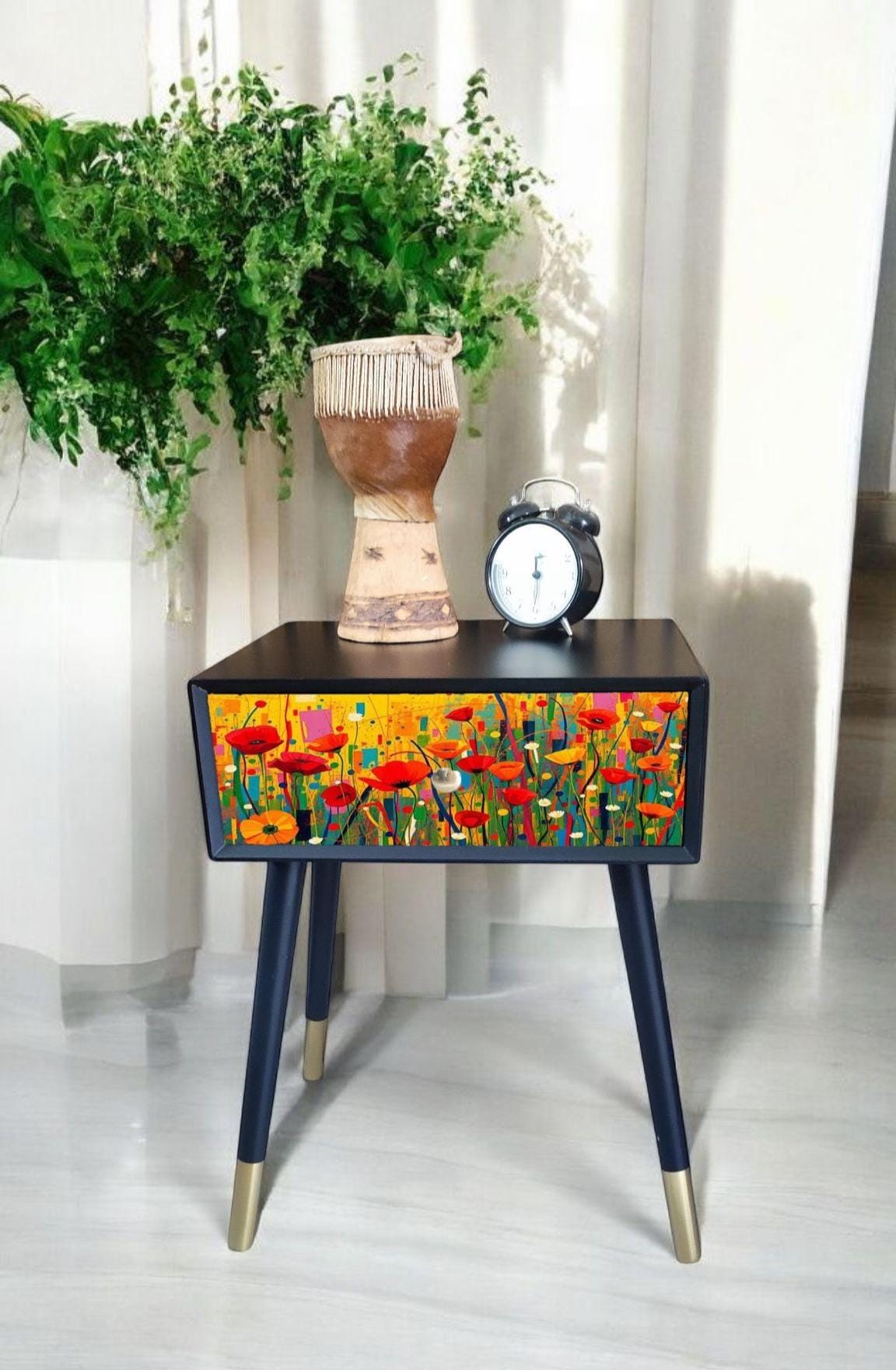 Custom Retro Bedside Table | Colourful Design Options | Transform Your Bedroom Decor