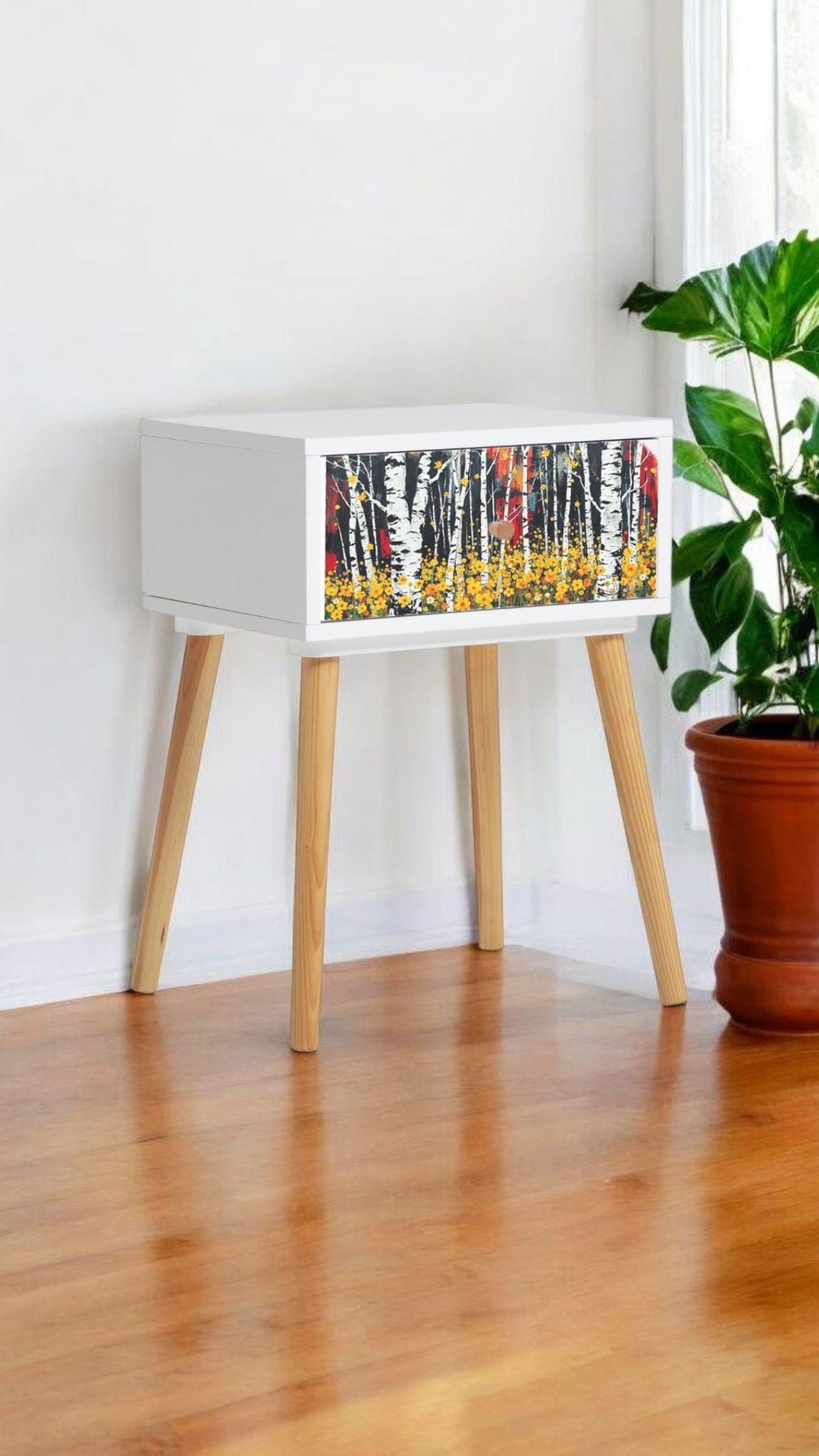 Nature-Inspired Bedside Table with Custom Color and Design Options, Choose Your Legs for a Unique Bedroom Transformation