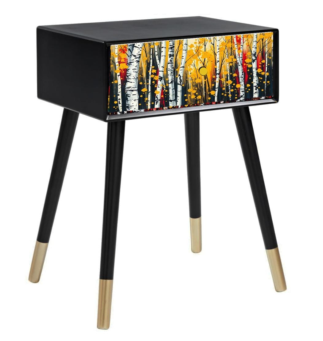 Custom Retro Bedside Table with Personalized Colour, Design, - Perfect Home Decor Addition