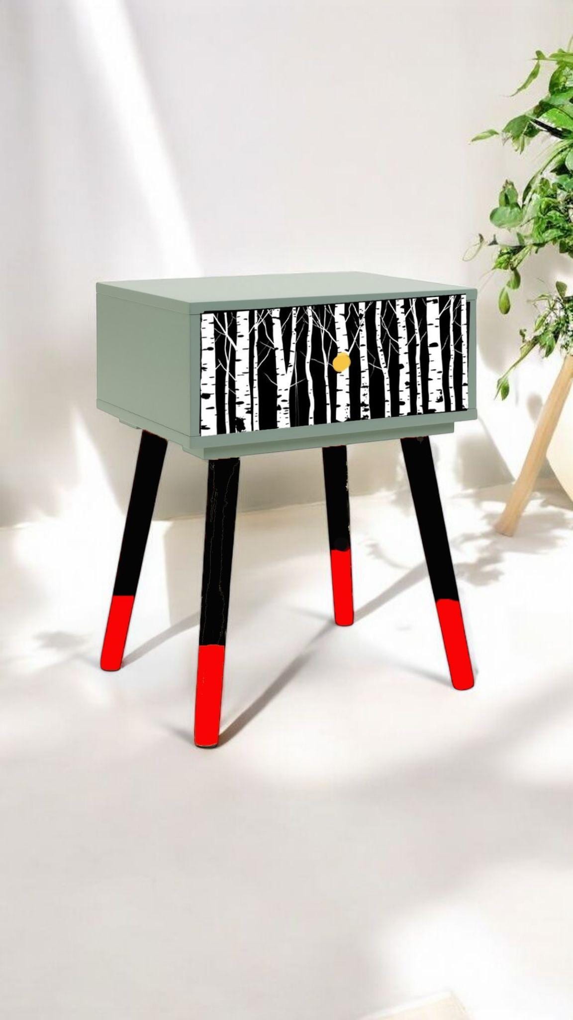 Custom Retro Bedside Table - Choose Your Color, Design & Legs - Transform Your Bedroom - Handcrafted Home Decor