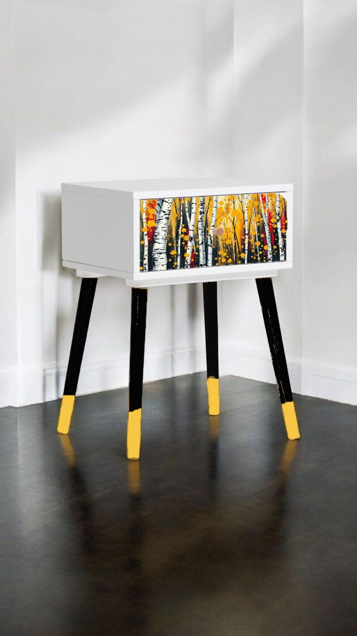 Custom Retro Bedside Table - Choose Your Color, Design & Legs - Transform Your Bedroom - Handcrafted Home Decor