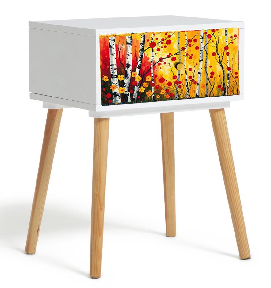Retro Bedside Table Customizable Colour & Design Options - Transform Your Bedroom Décor - Choose Your Leg Style - Add a Pop of Vintage