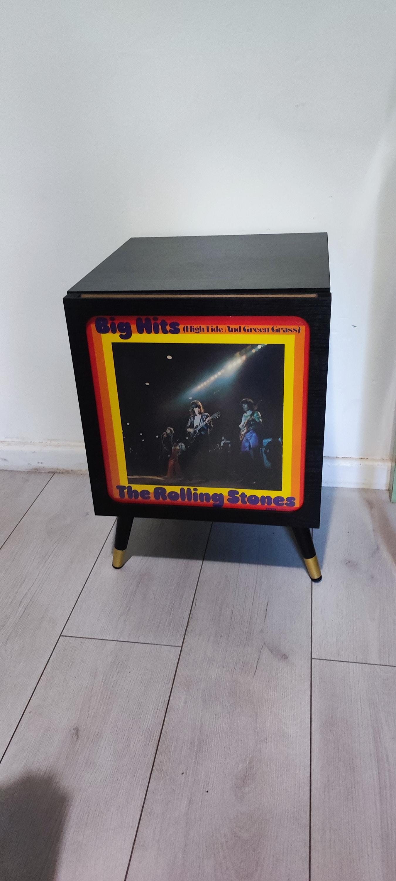 Vinyl Record Stand With Storage and Shelf - Choose Leg Size and Color - Perfect Gift for Music Collectors