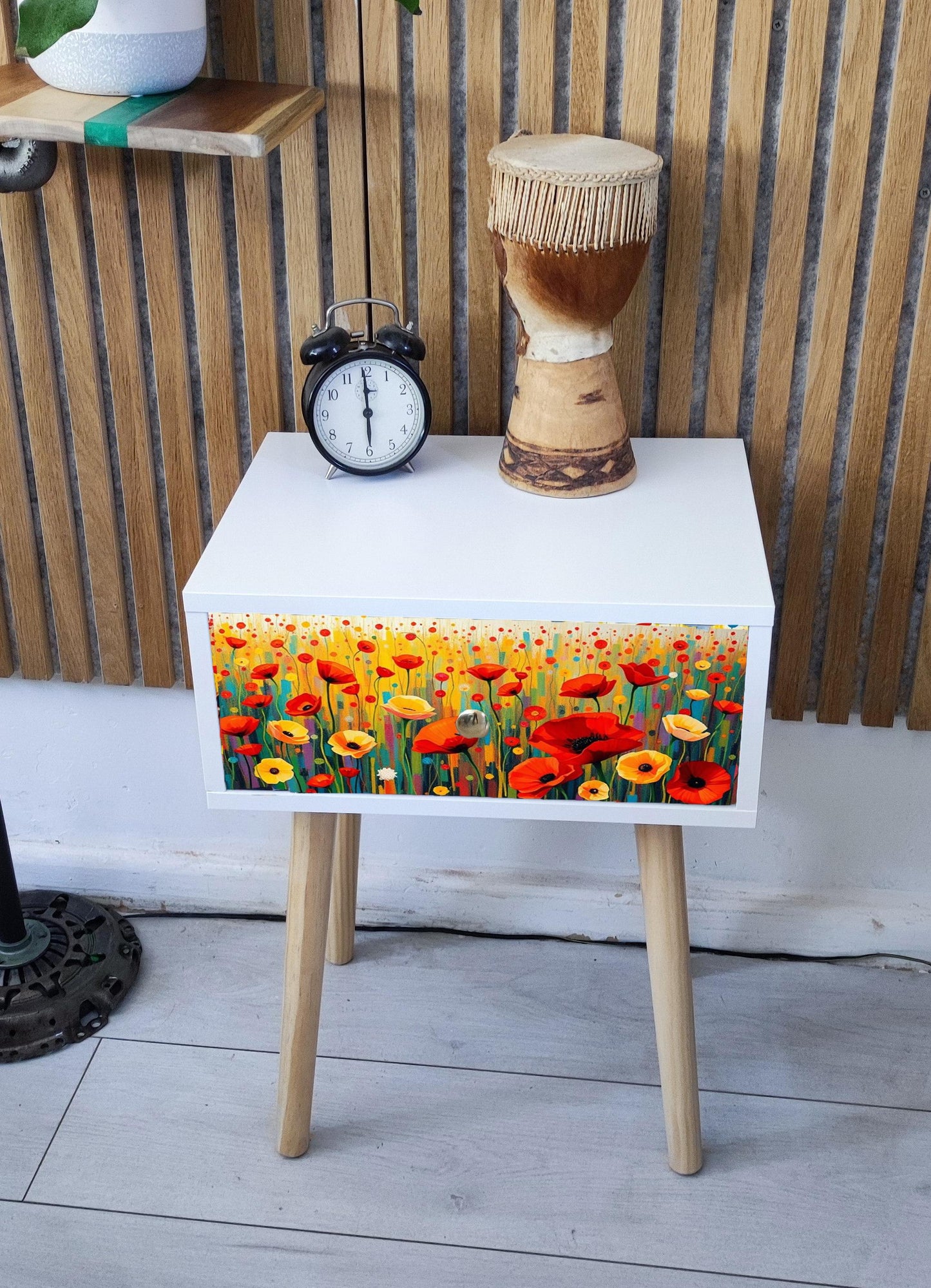 Nature inspired Retro Bedside Table - Customizable Colour & Design - Perfect Addition to Any Home - Choose Legs - Style - Transform Your Bed
