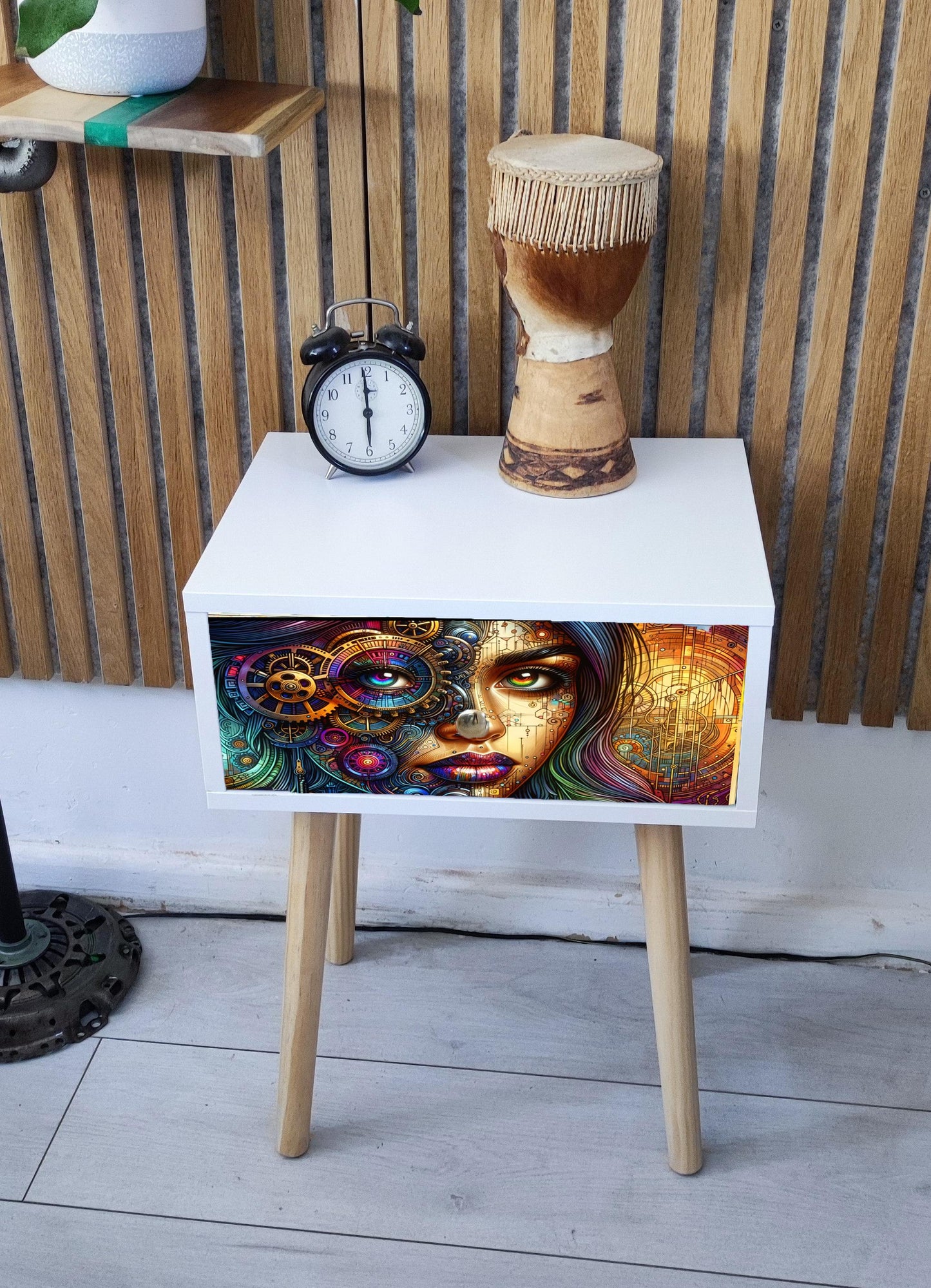 Nature inspired Retro Bedside Table - Customizable Colour & Design - Perfect Addition to Any Home - Choose Legs - Style - Transform Your Bed