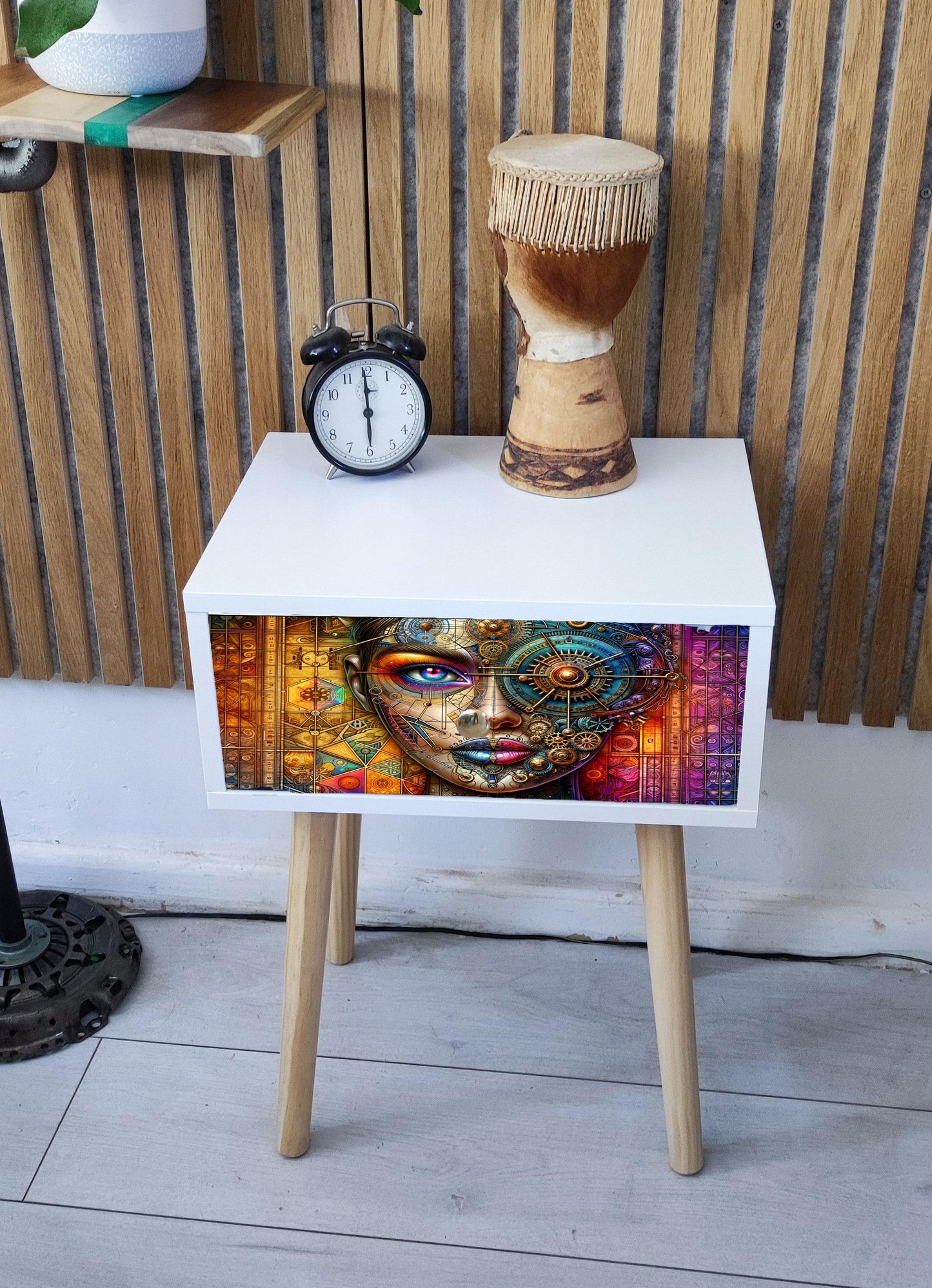 Nature inspired Retro Bedside Table - Customizable Colour & Design - Perfect Addition to Any Home - Choose Legs - Style - Transform Your Bed