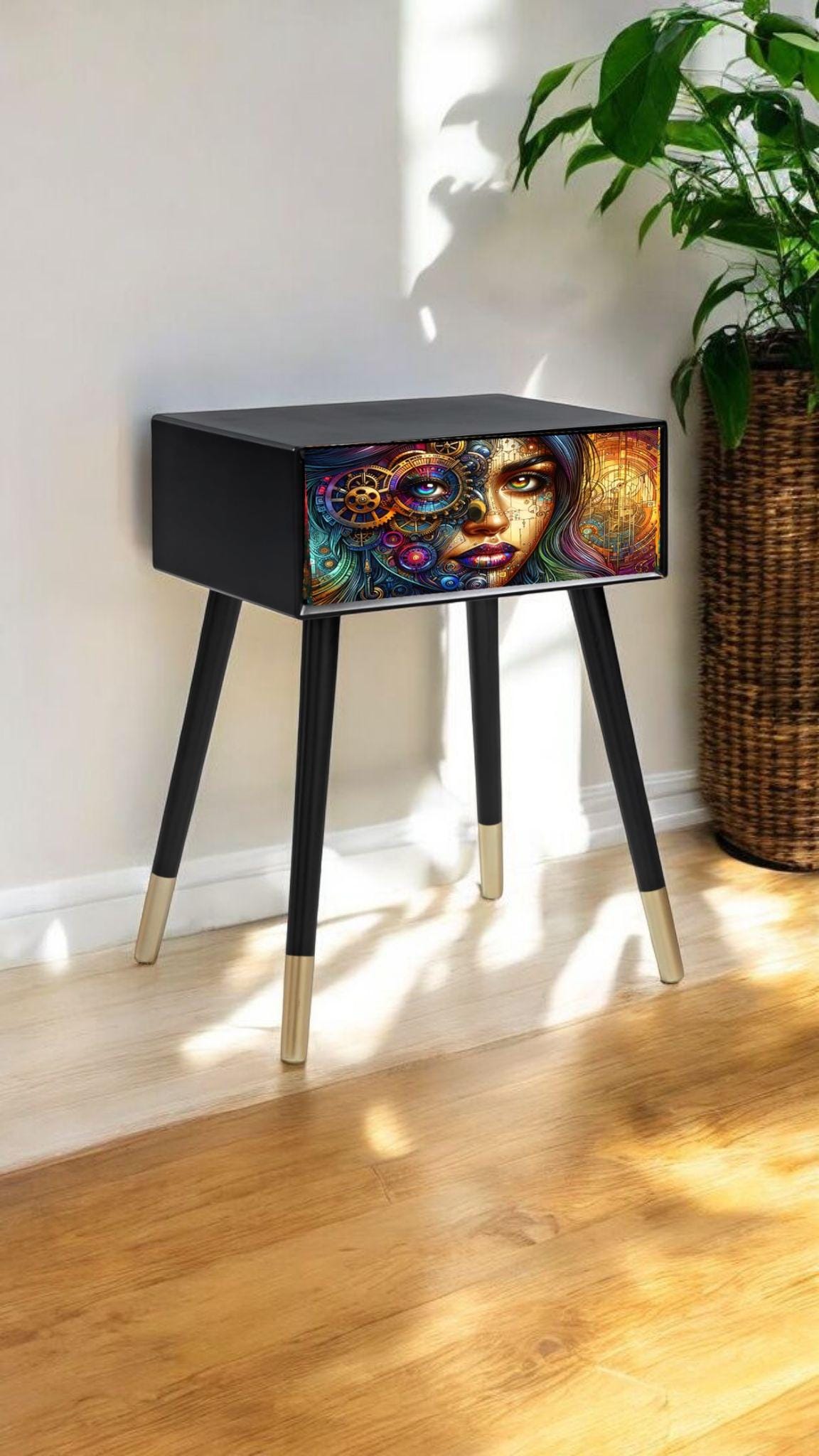Custom Retro Bedside Table | Colourful Design Options | Transform Your Bedroom Decor