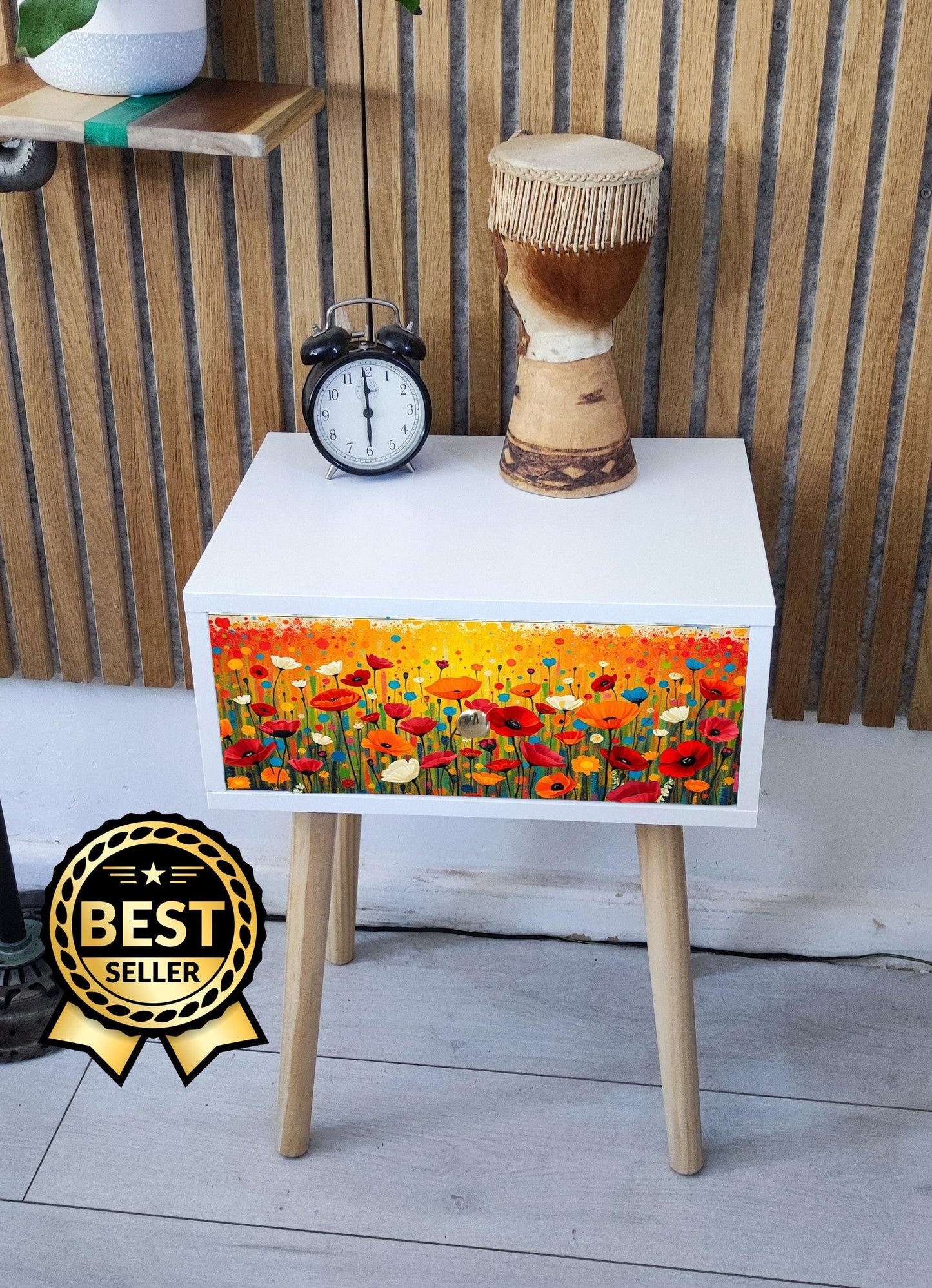 Nature inspired Retro Bedside Table - Customizable Colour & Design - Perfect Addition to Any Home - Choose Legs - Style - Transform Your Bed