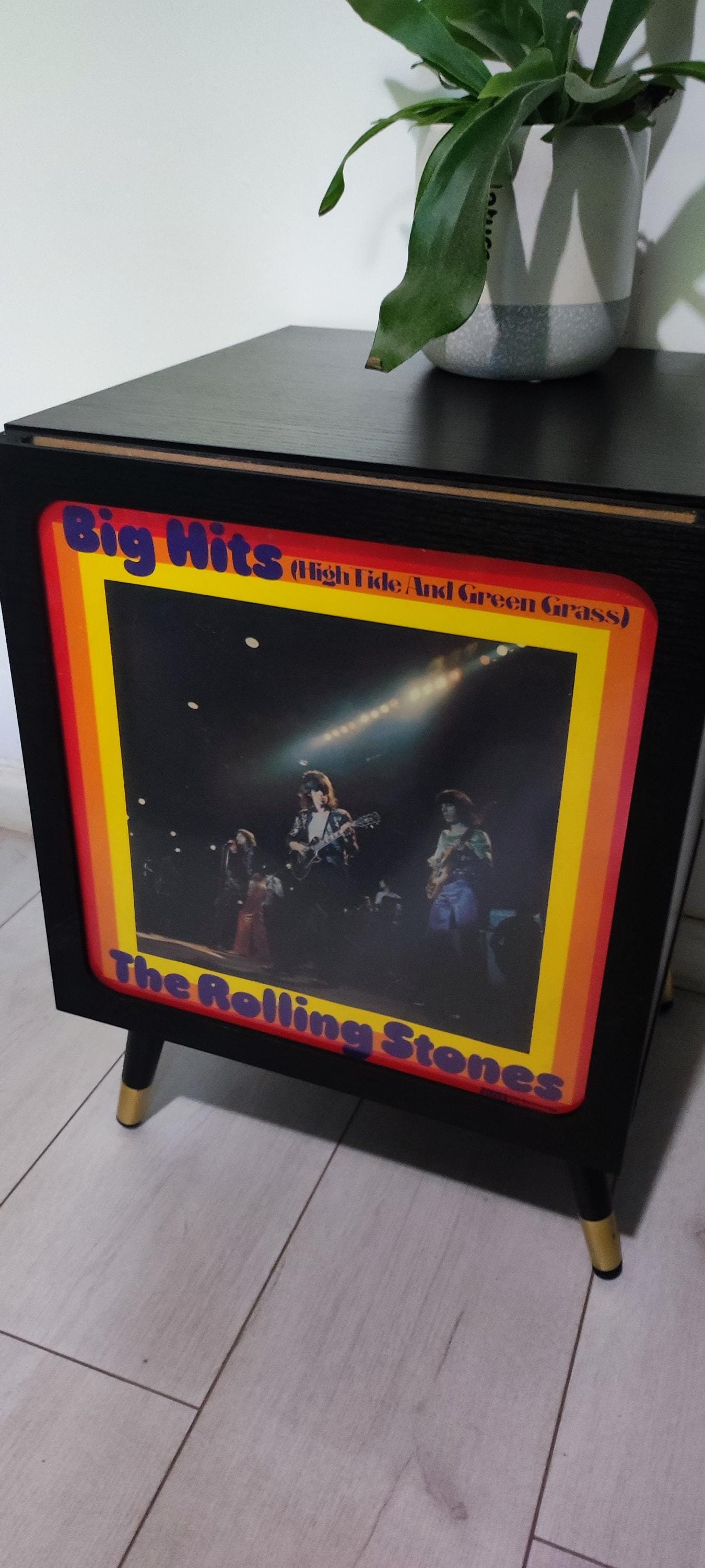 Vinyl Record Stand With Storage and Shelf - Choose Leg Size and Color - Perfect Gift for Music Collectors