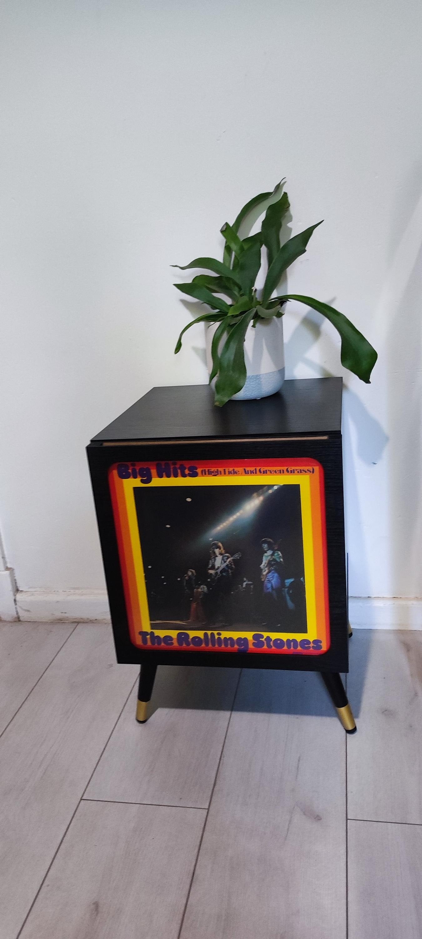 Vinyl Record Stand With Storage and Shelf - Choose Leg Size and Color - Perfect Gift for Music Collectors