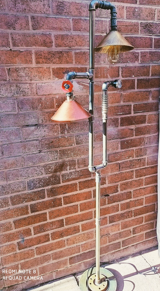 industrial steampunk vintage floor lamp with  lamshade