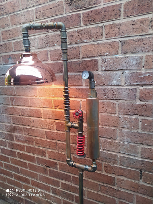 Industrial Steampunk Vintage Floor Lamp with Handmade Retro Pipe Design