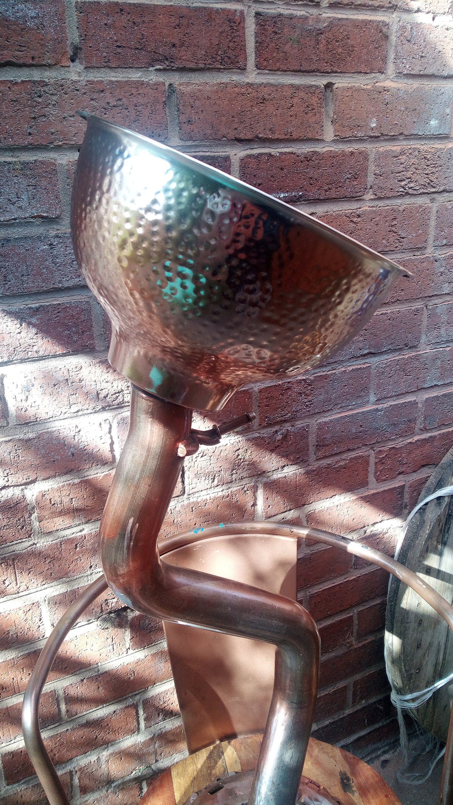 Retro Industrial Vintage Handmade Art Recycling Table Lamp with Patina Finish