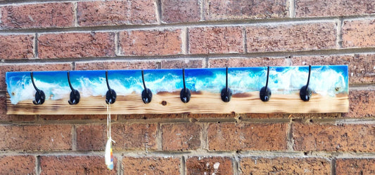 Industrial Coat Hook Hanger with ocean resign design