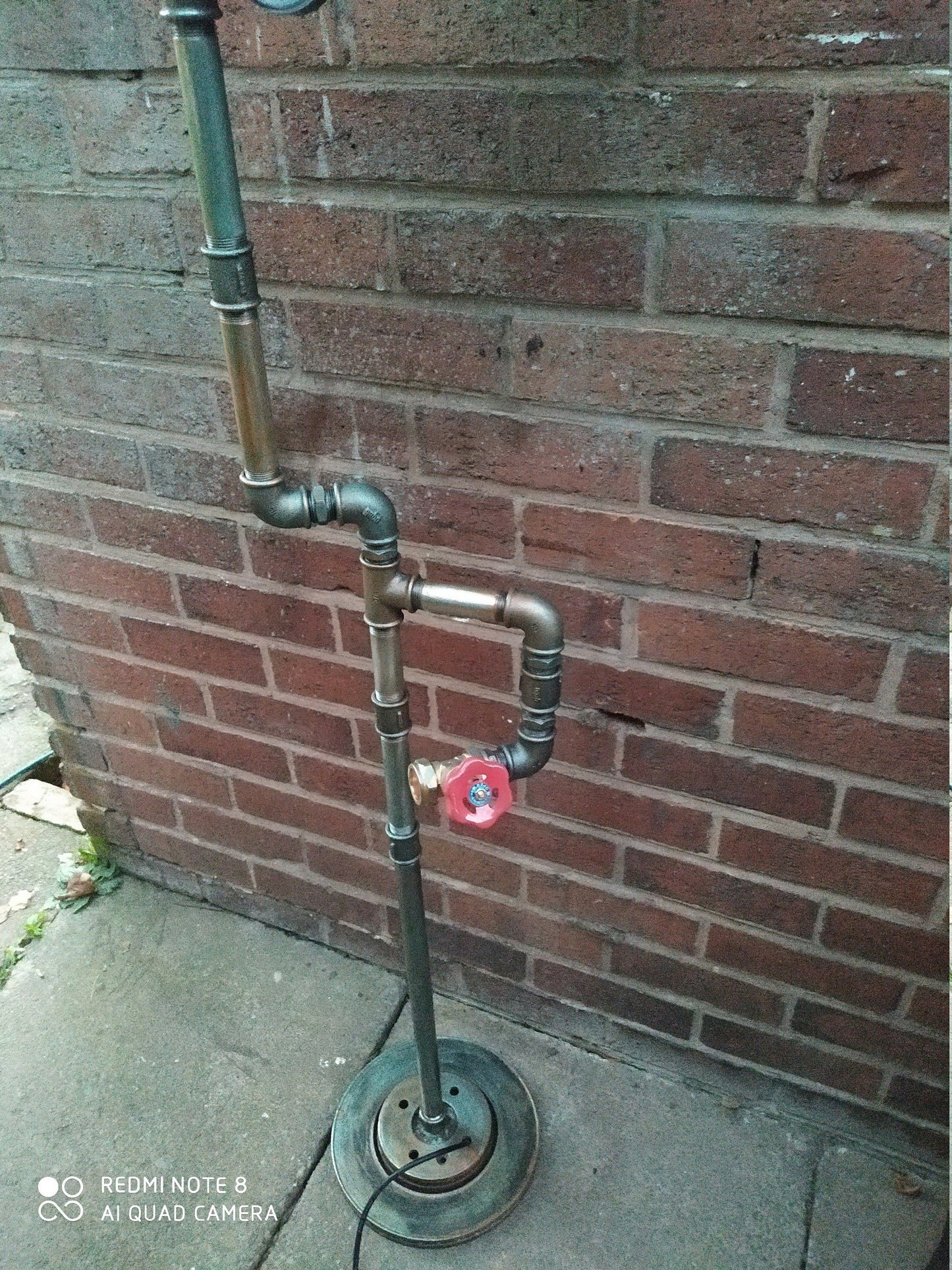 industrial steampunk vintage floor lamp with pink lamshade