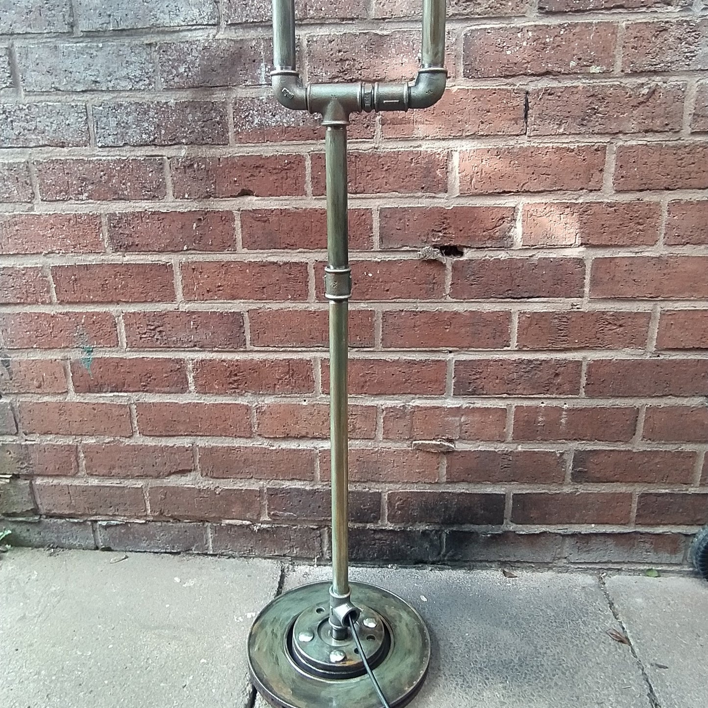 Retro Industrial Steampunk Vintage Floor Lamp with Antique Bulbs & Patina Finish