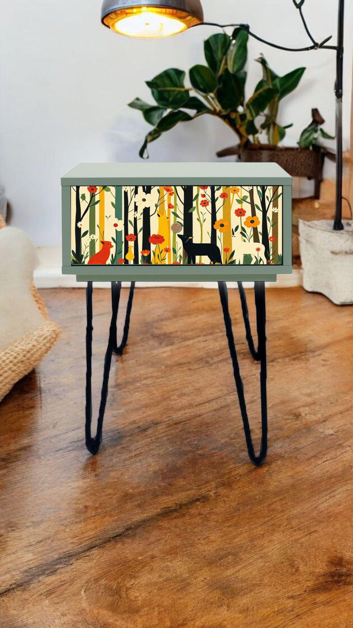 Retro Bedside Table - Custom Color & Design - Vintage-Inspired Decor - Choose Your Legs - Bedroom Transformation Piece