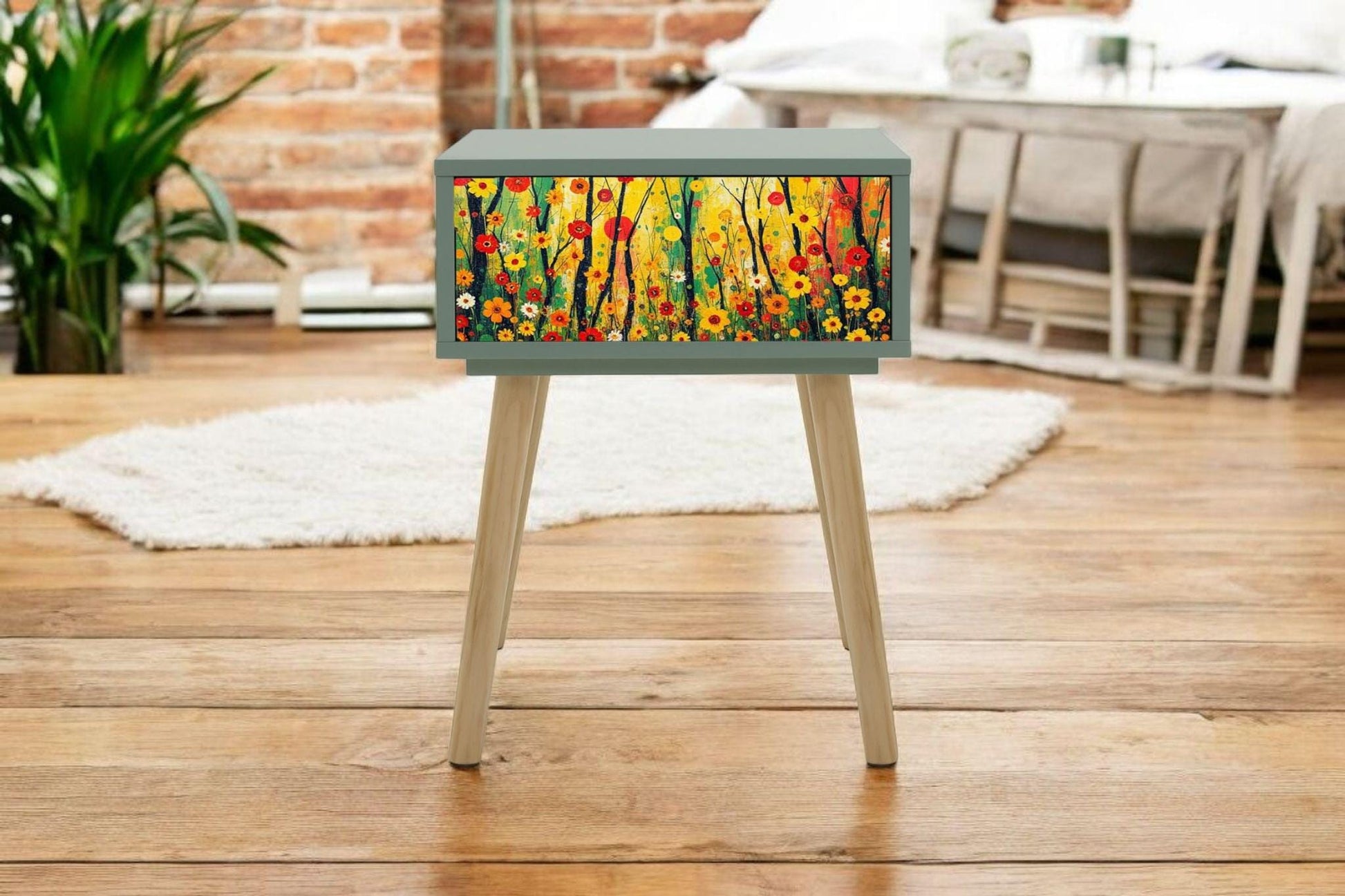 Retro Bedside Table - Custom Color & Design - Vintage-Inspired Decor - Choose Your Legs - Bedroom Transformation Piece
